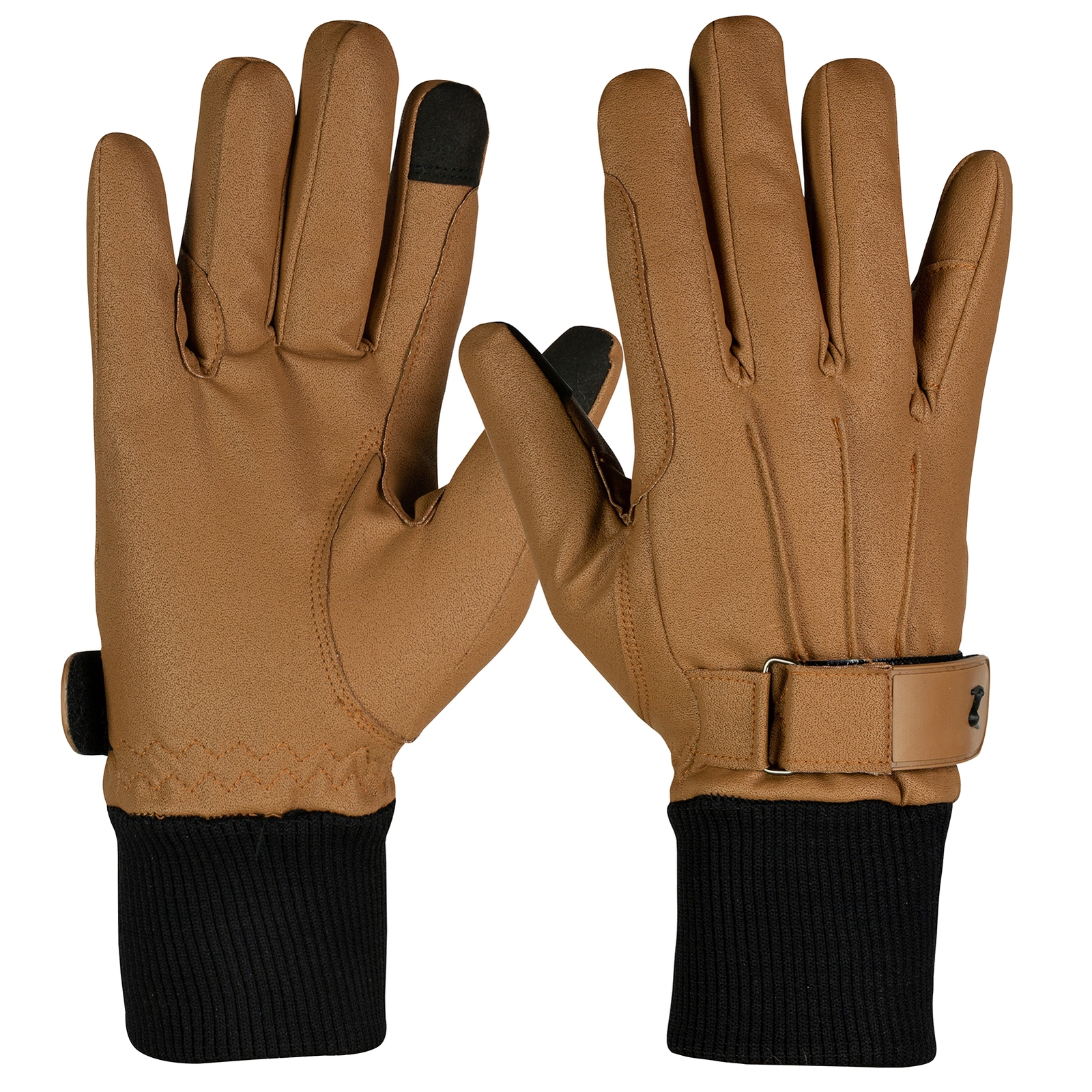 Guantes de Cuero PU Revestidos con Polar Horze