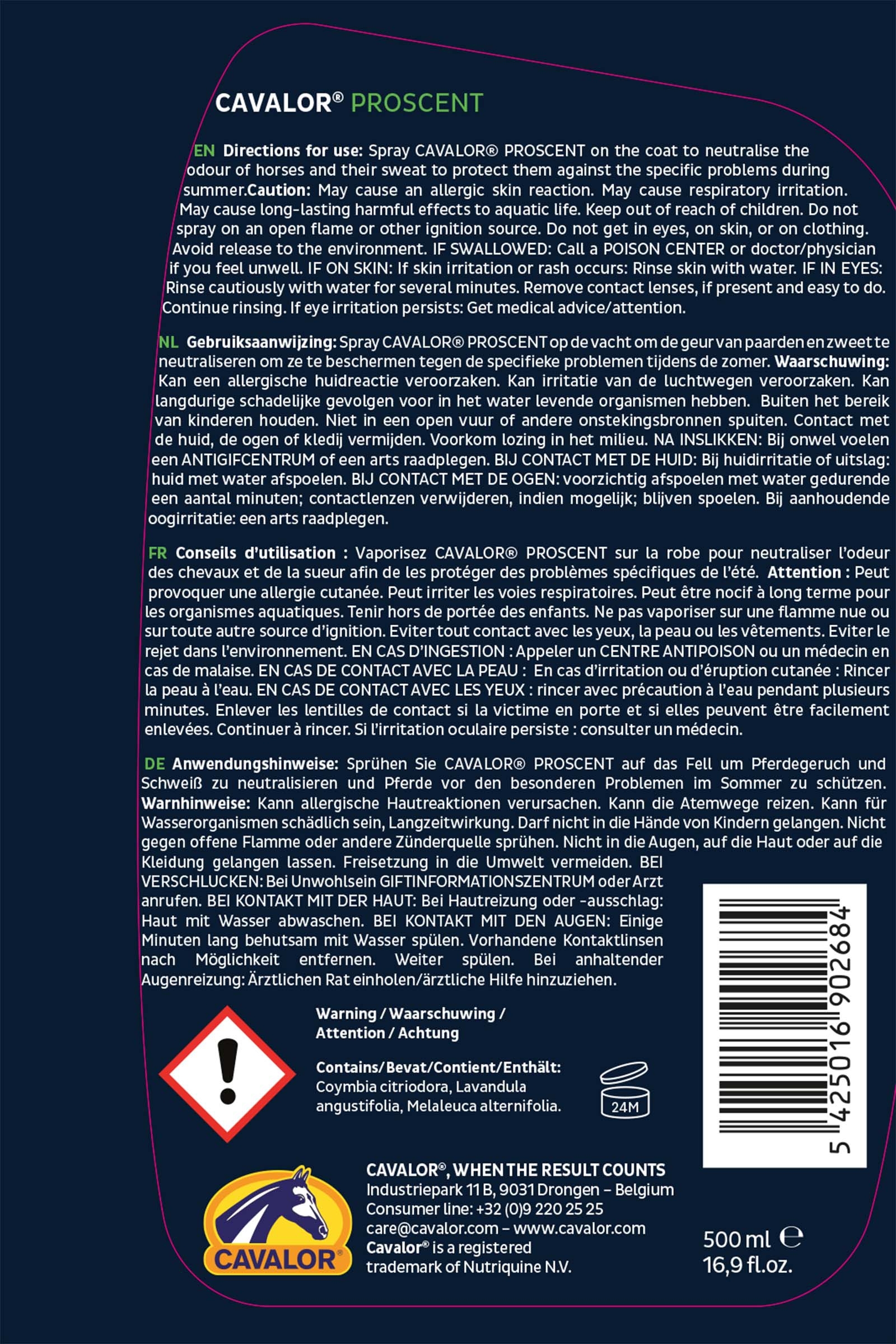 Espray para Pelaje, L&iacute;quido, Cavalor ProScent, 250ml