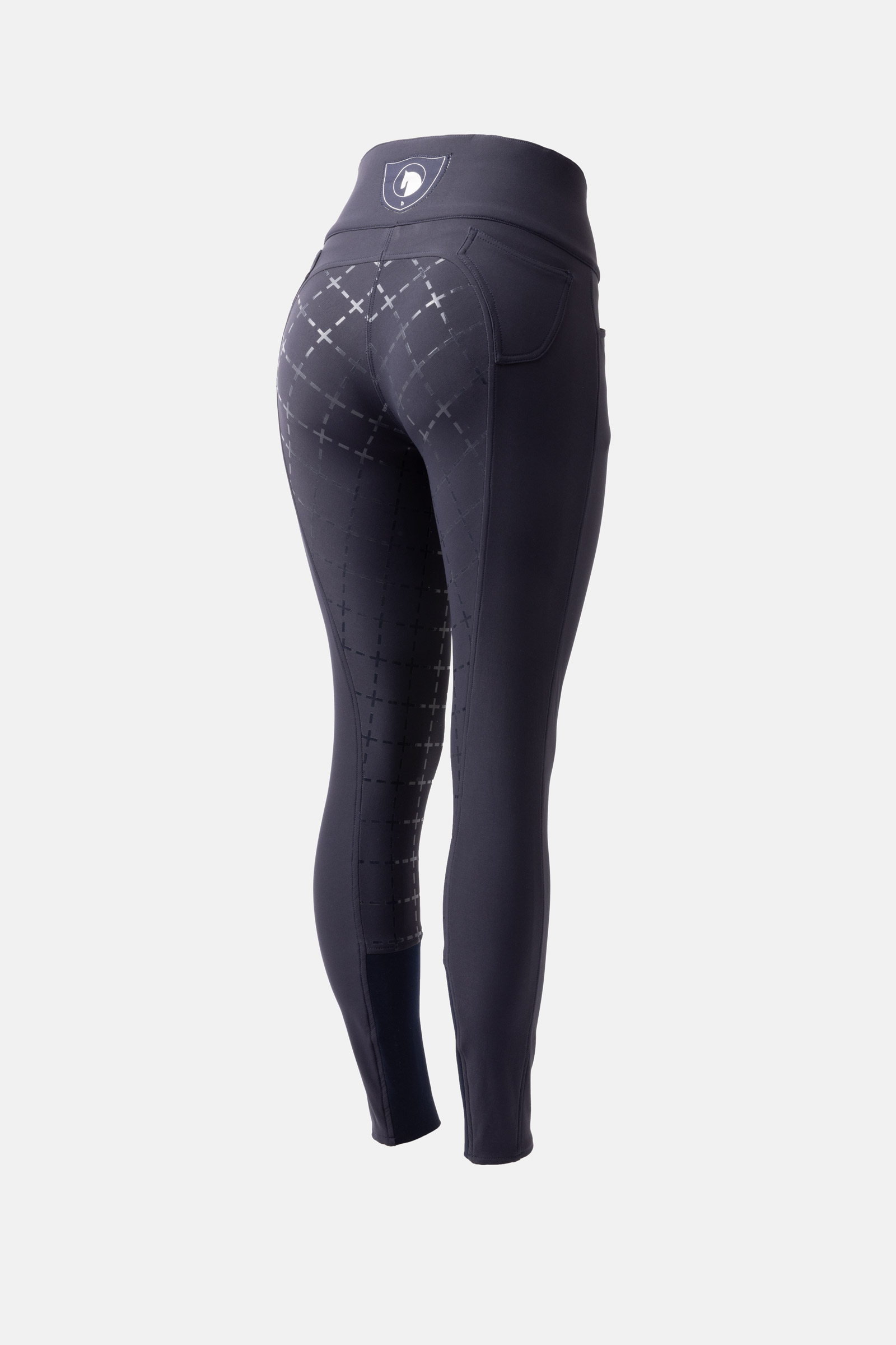 Dark Navy Horze Desiree pantalones de montar para mujer con cintura alta y asiento completo de silicona, UPF 50+