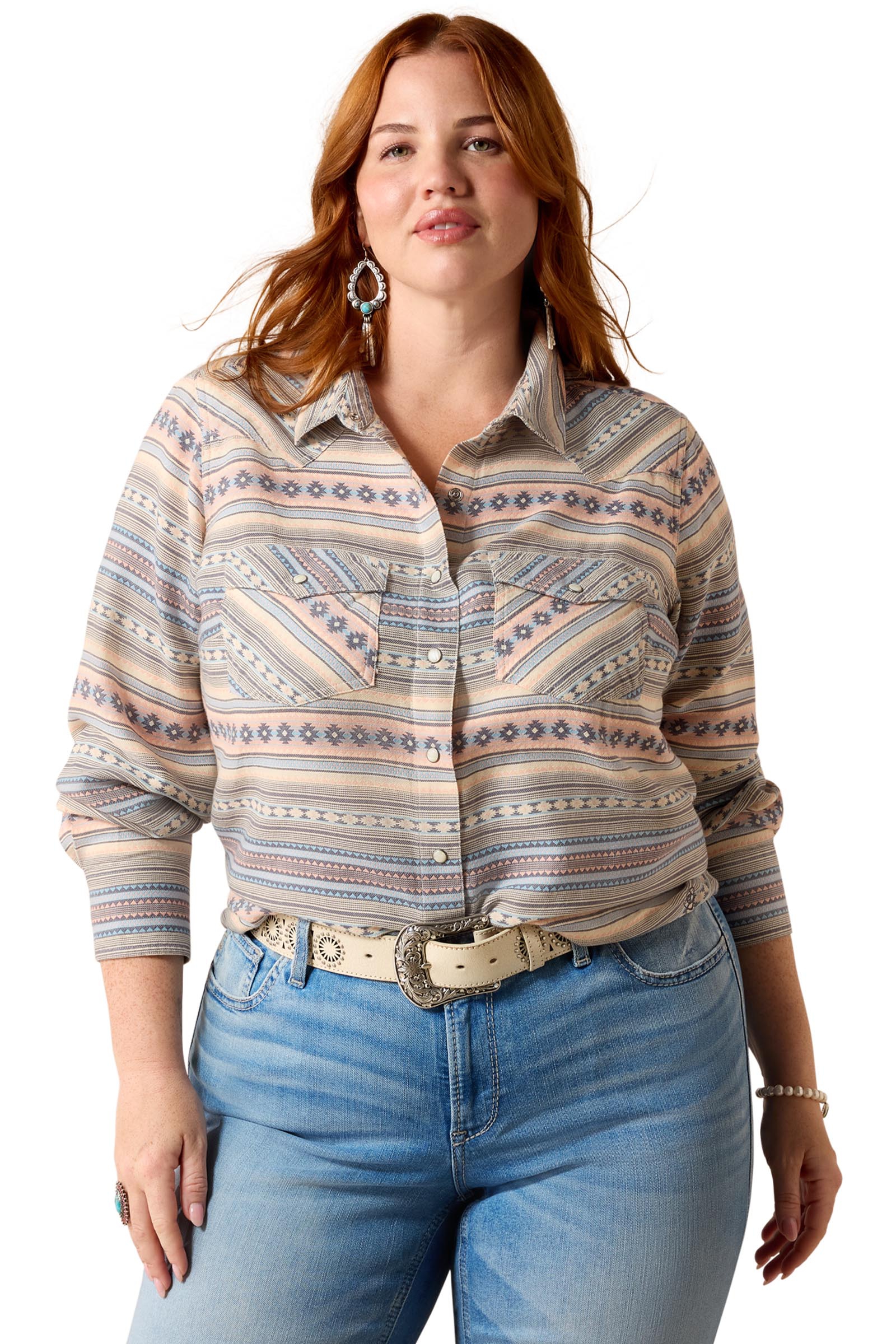 Ariat Mujer Arizona camisa western con botones a presi&oacute;n