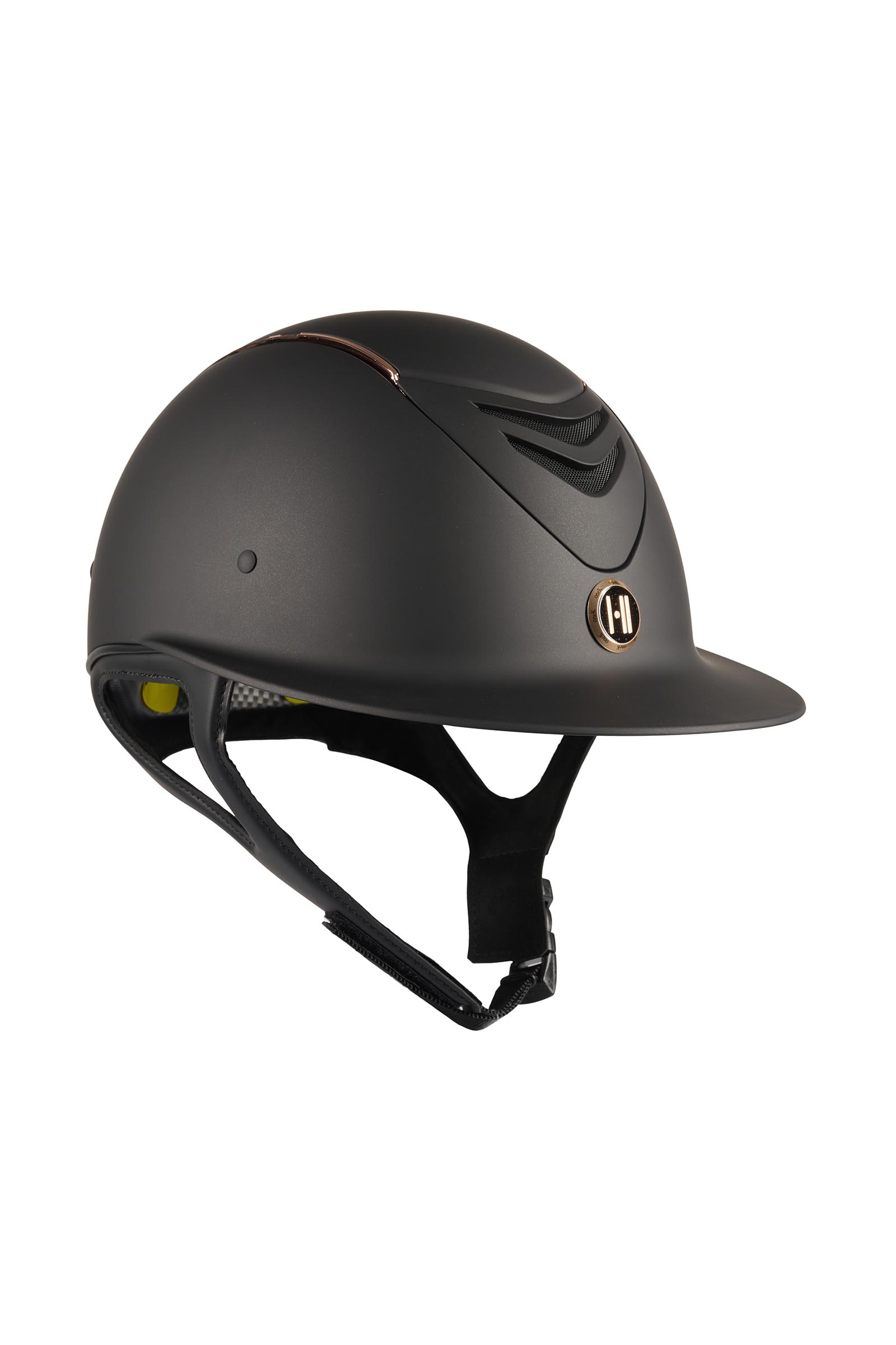 Black/Rose Gold OneK MIPS Avance Casco de Equitaci&oacute;n Mate Ribete Coloreado