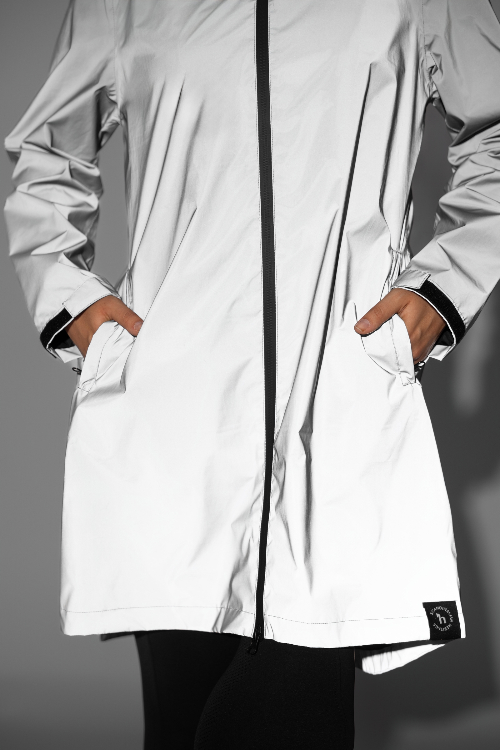 Horze Chaqueta de lluvia reflectante para mujeres