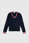 Tommy Hilfiger Equestrian Indiana suéter con cuello en V para mujer