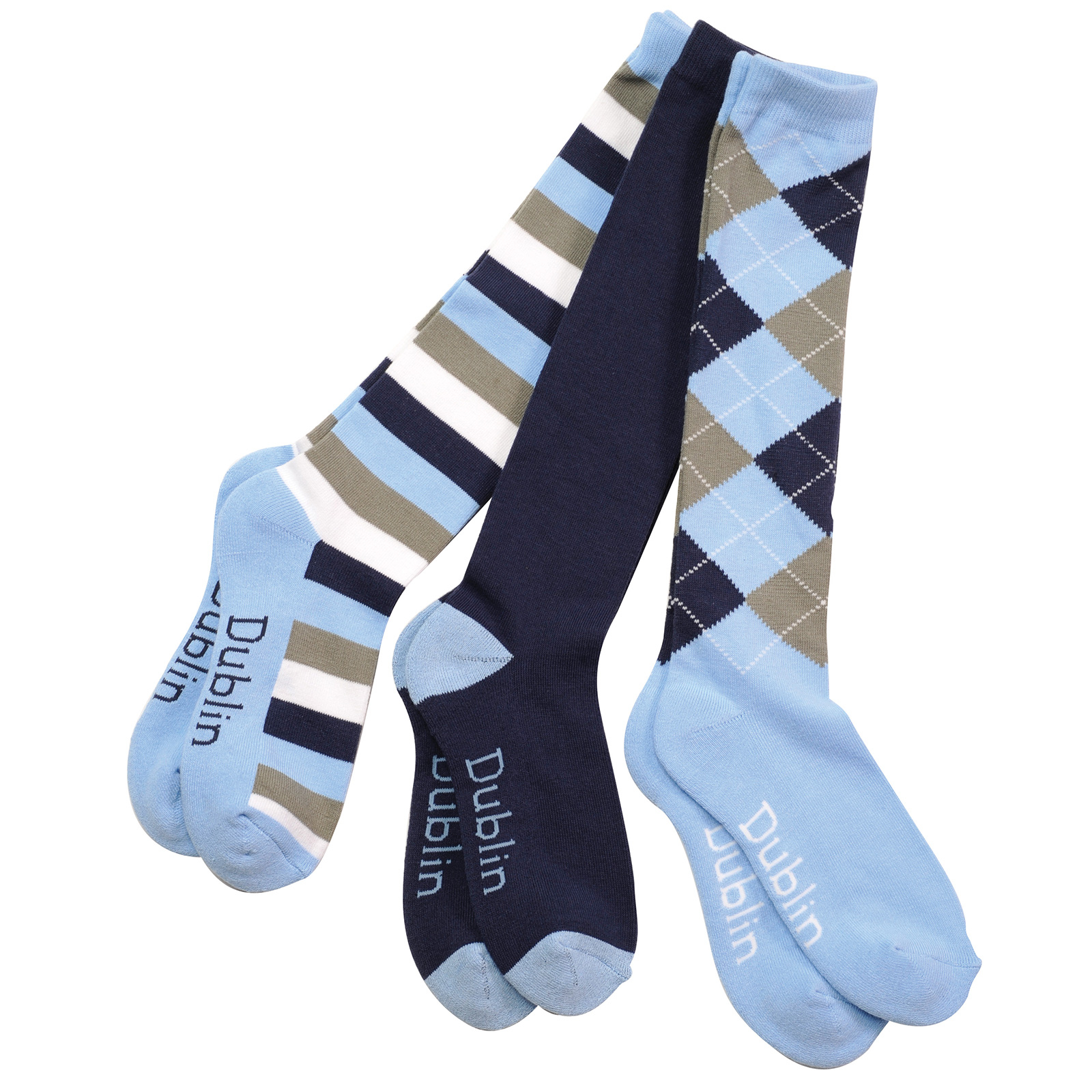 Navy/Blue Heaven Dublin Socks 3 Pack/ 3 pattern