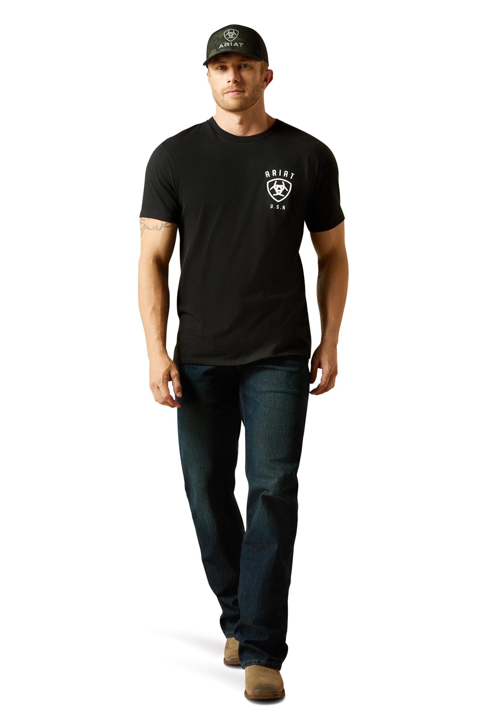 Ariat Faded Bull camiseta para hombre