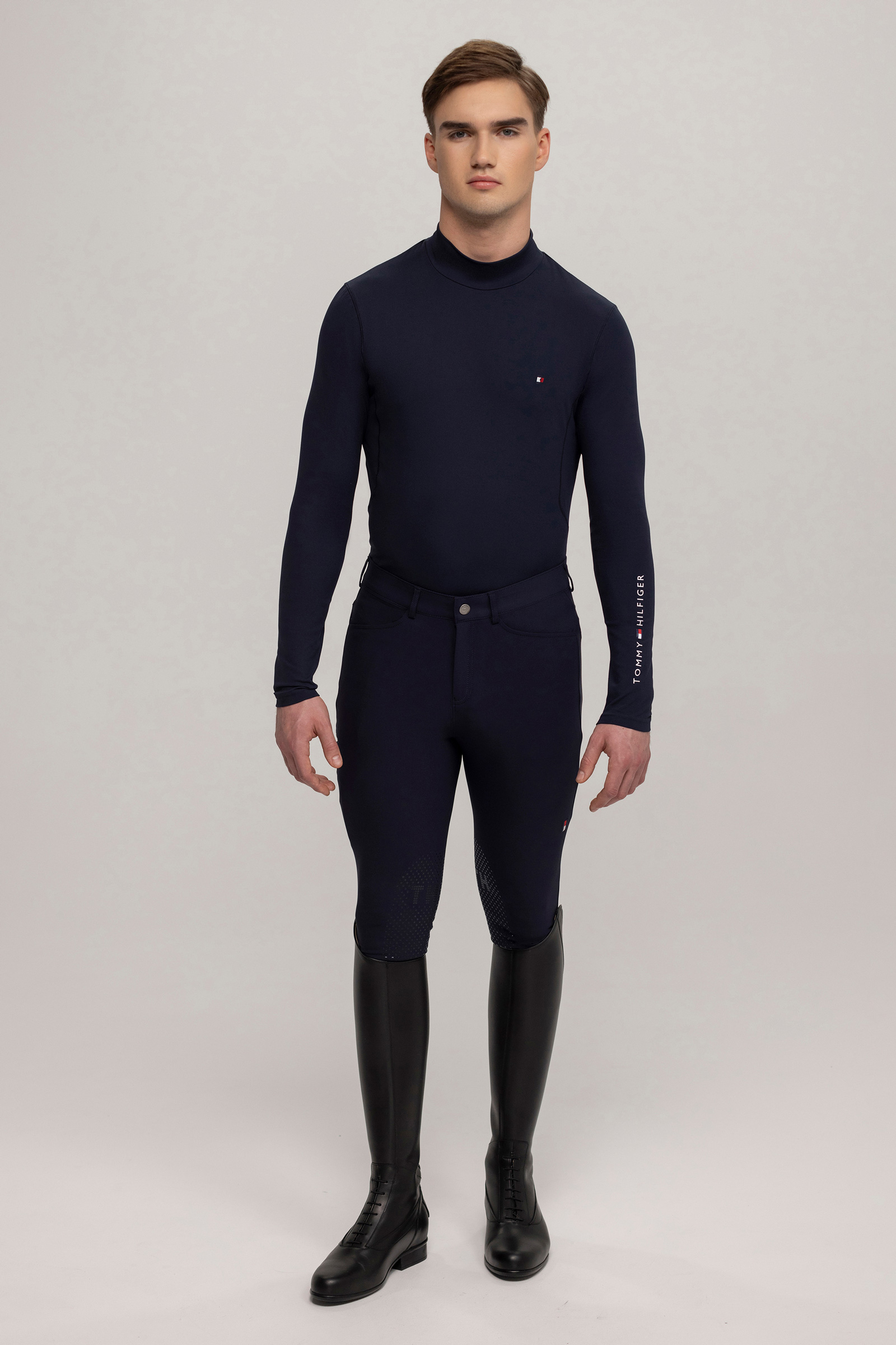 Tommy Hilfiger Equestrian Phoenix camisa de manga larga con cuello alto para hombre