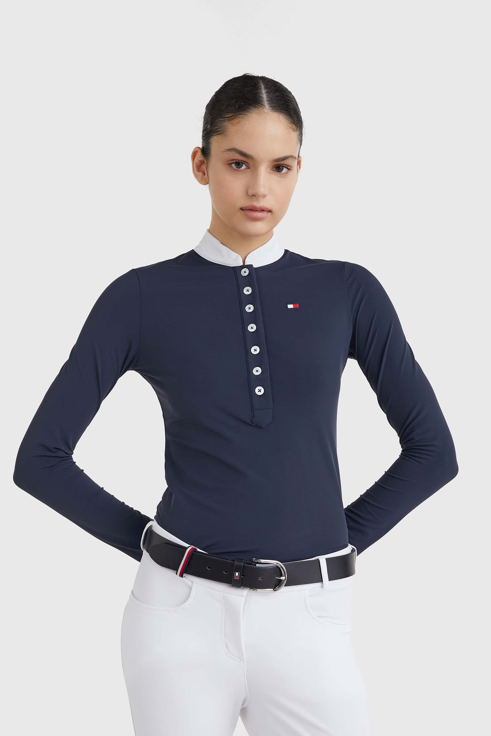 Tommy Hilfiger Equestrian - Camiseta de manga larga para mujer