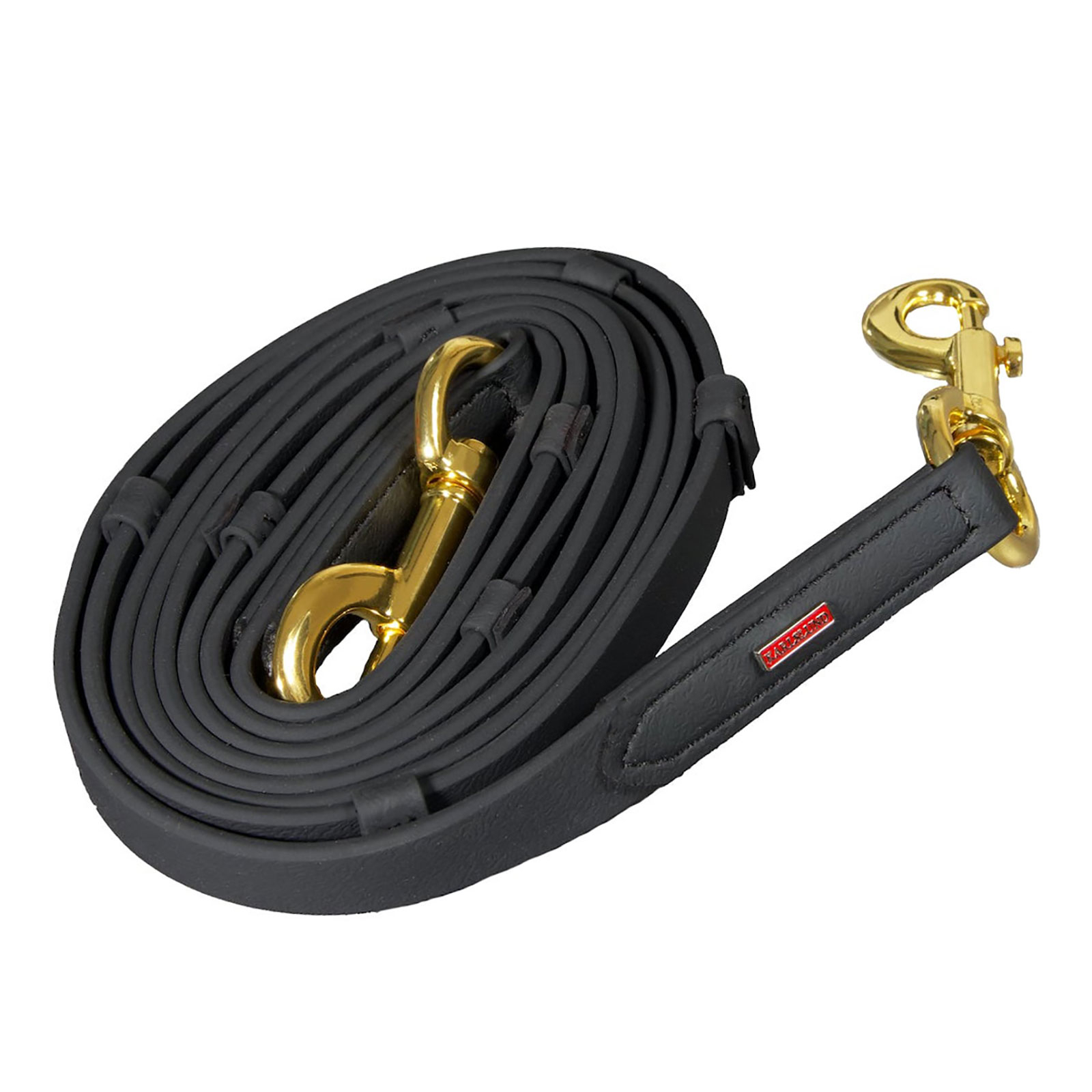 Black/Brass Riendas Karlslund SuperStrap con topes
