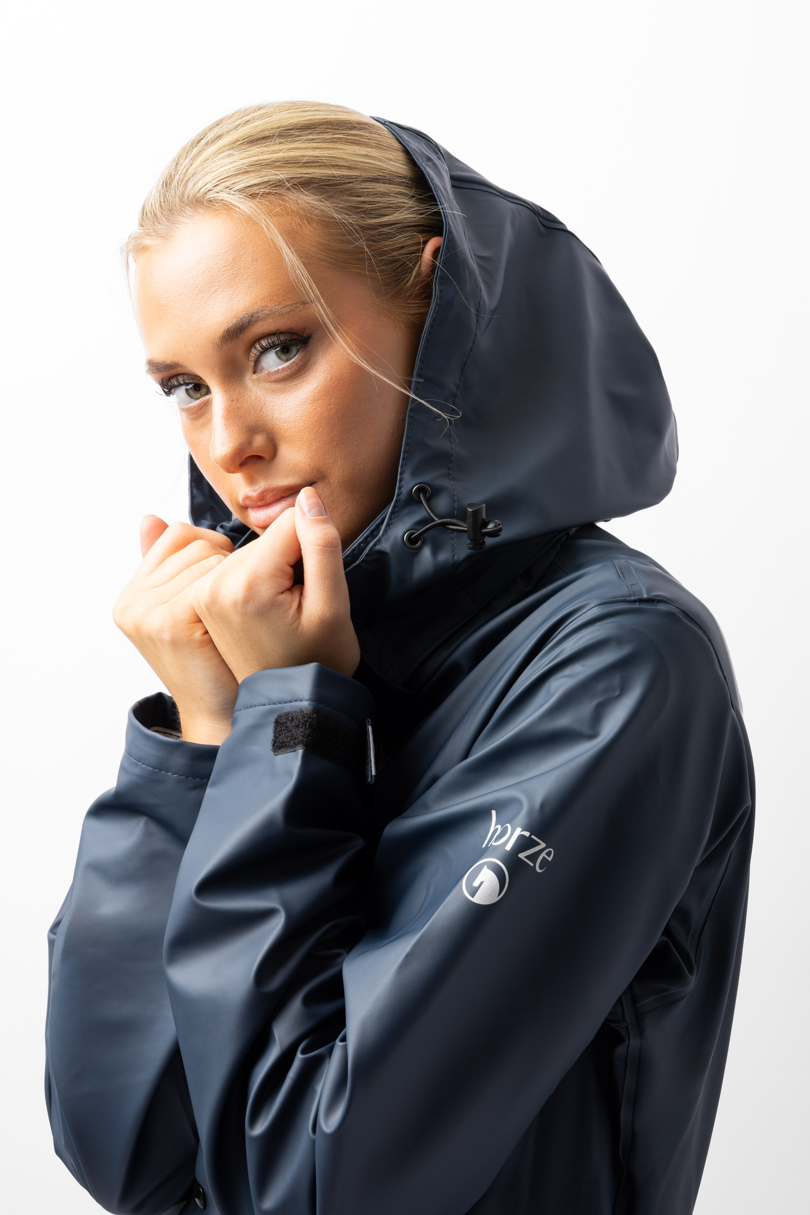 Horze Hazel abrigo largo impermeable mujer con aberturas