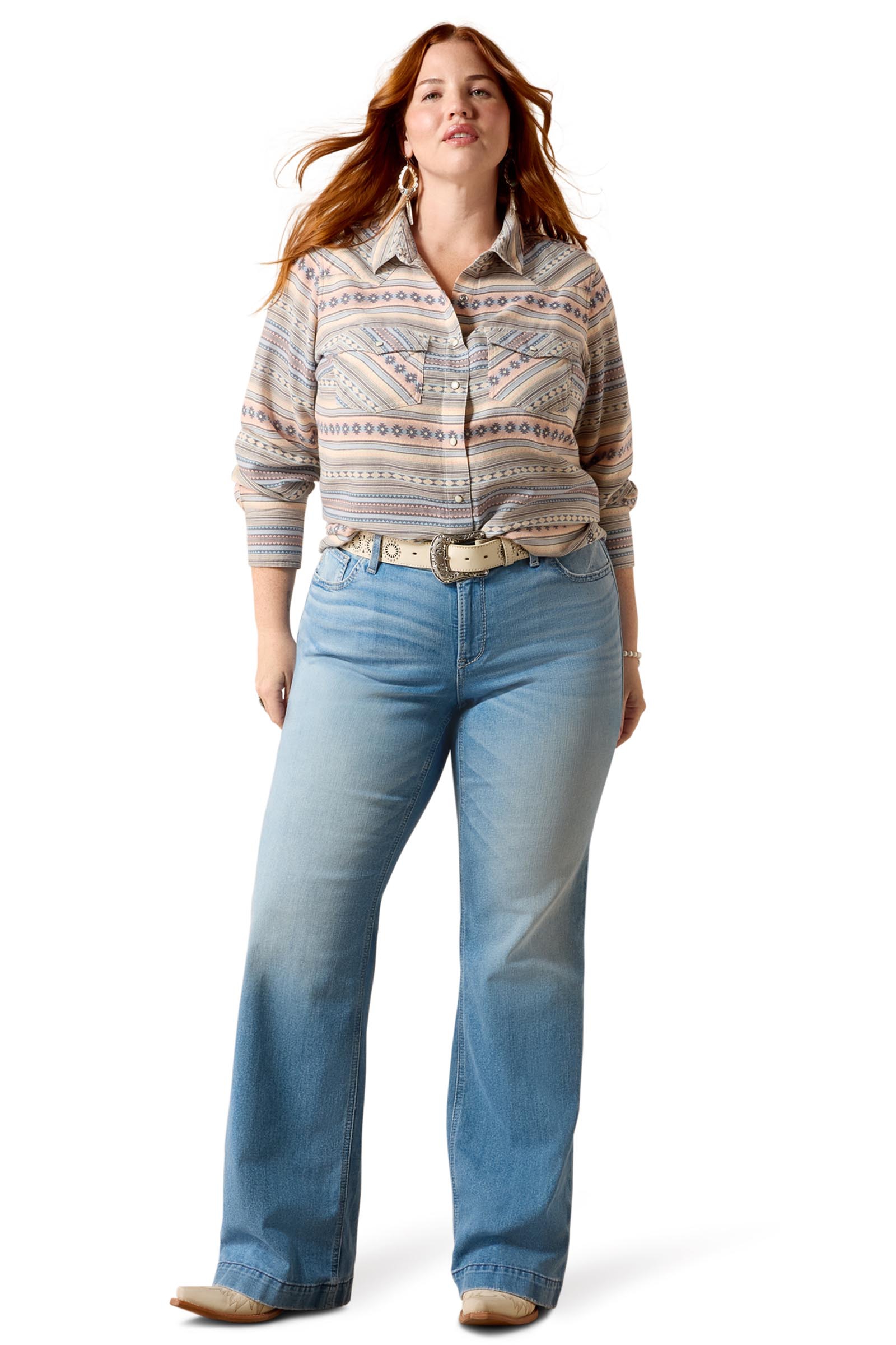 Ariat Mujer Arizona camisa western con botones a presi&oacute;n