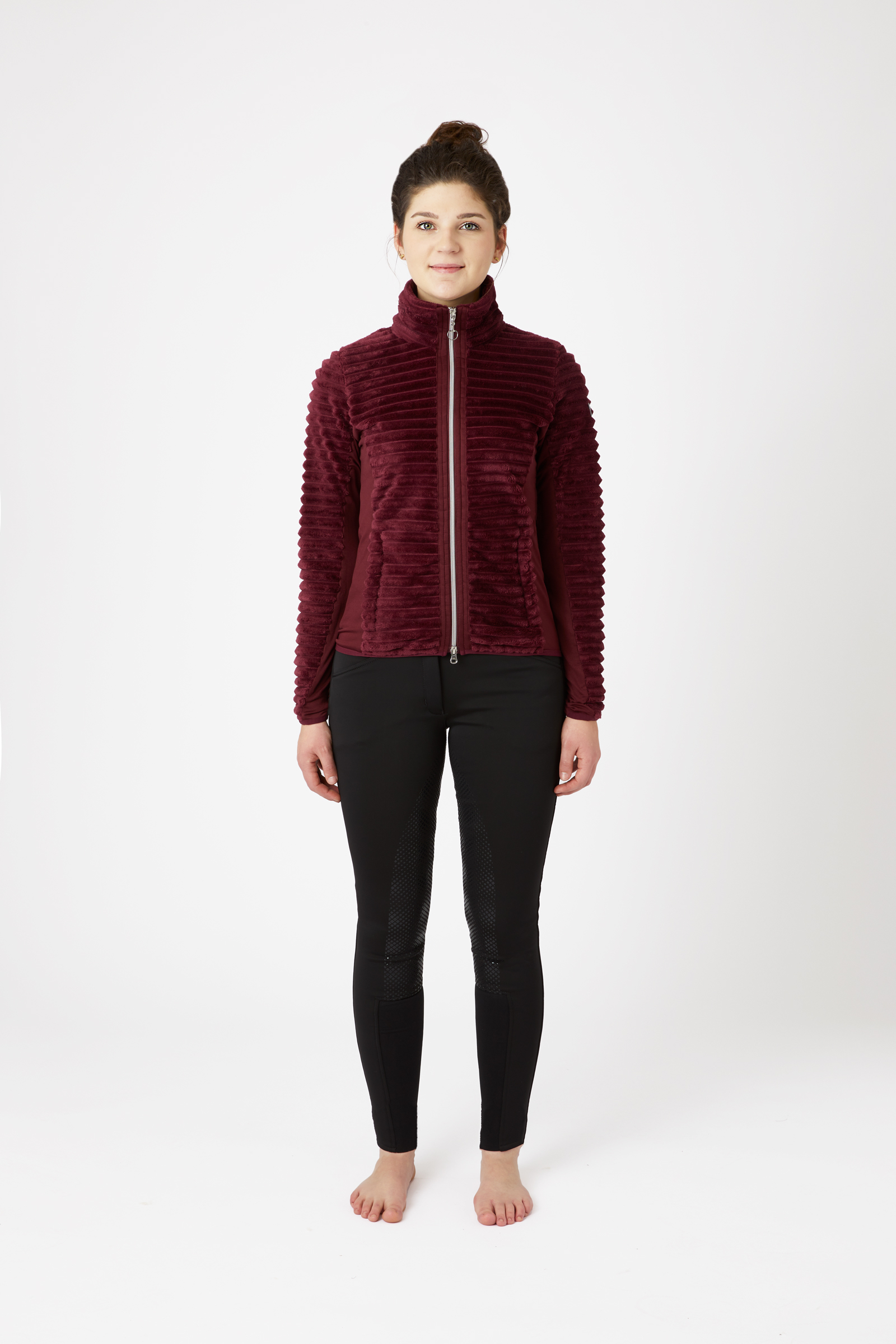 Chaqueta de Equitación Polar Rayada para Mujer Horze Della