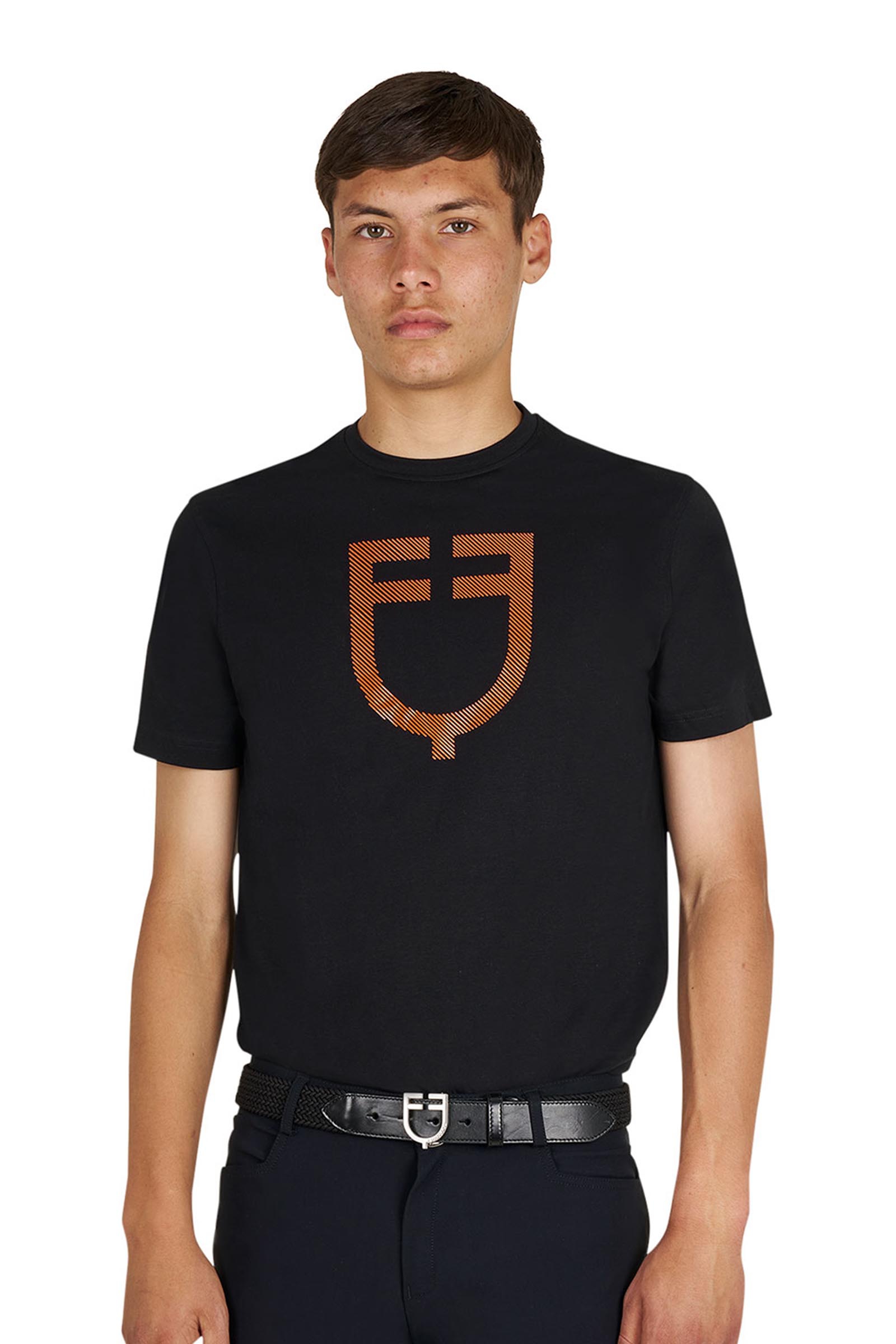 Equestro SS2026 Camiseta b&aacute;sica hombre con logo brillante  