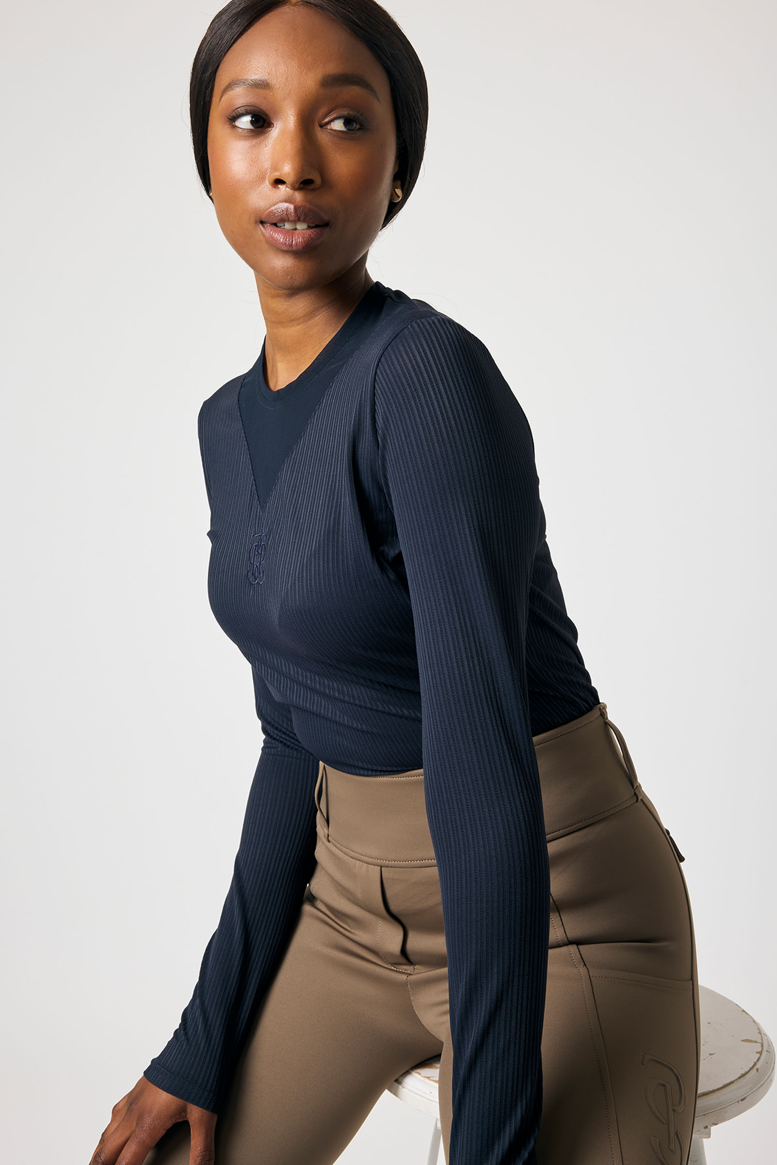 PS of Sweden Leandra L/S Camiseta de Malla a Rayas