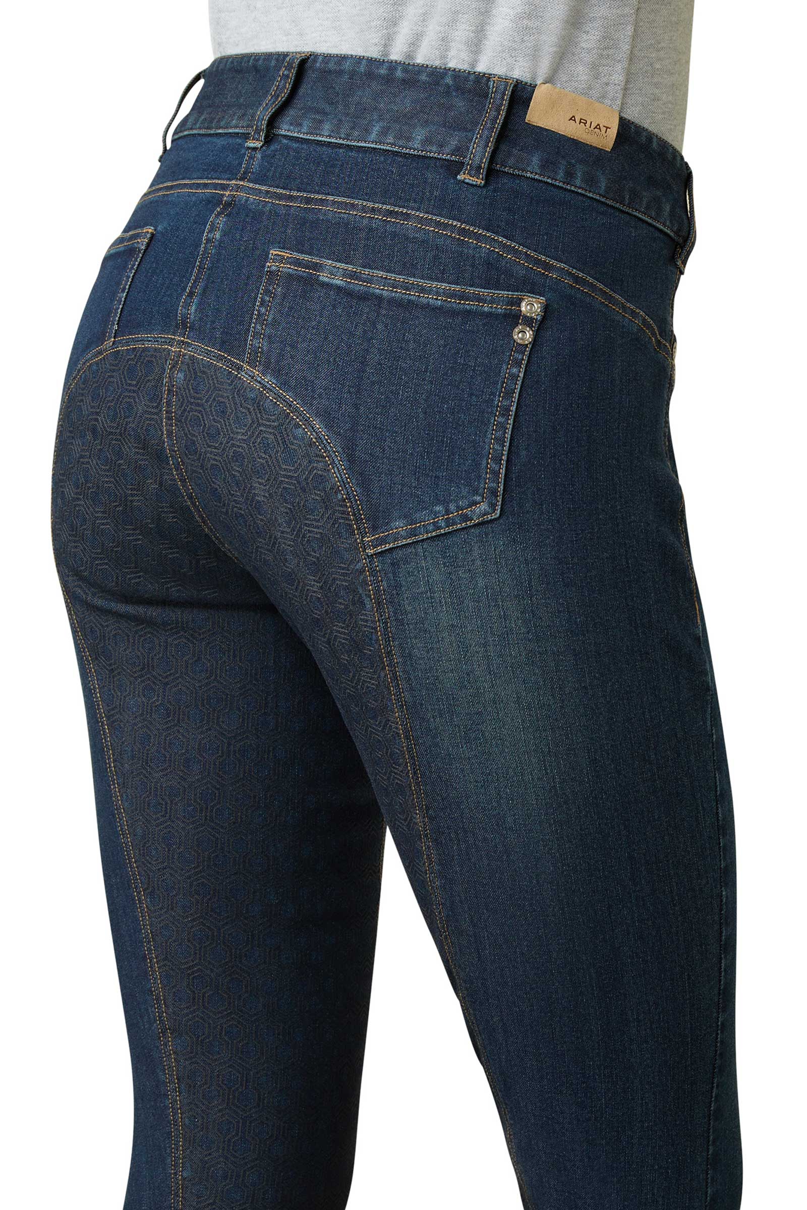 Ariat Halo Denim Pantalones de equitaci&oacute;n para mujer con asiento completo