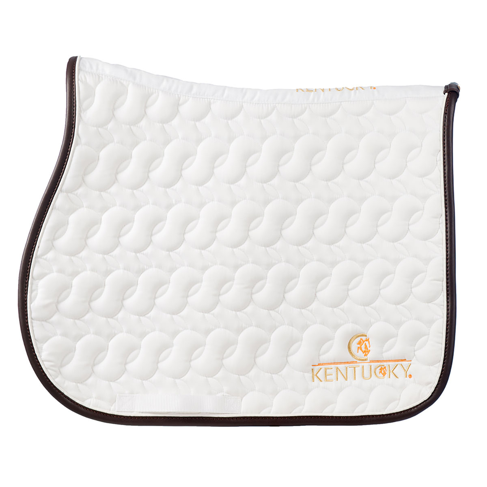 White/White/Brown Kentucky Horsewear Saddle Pad Absorber