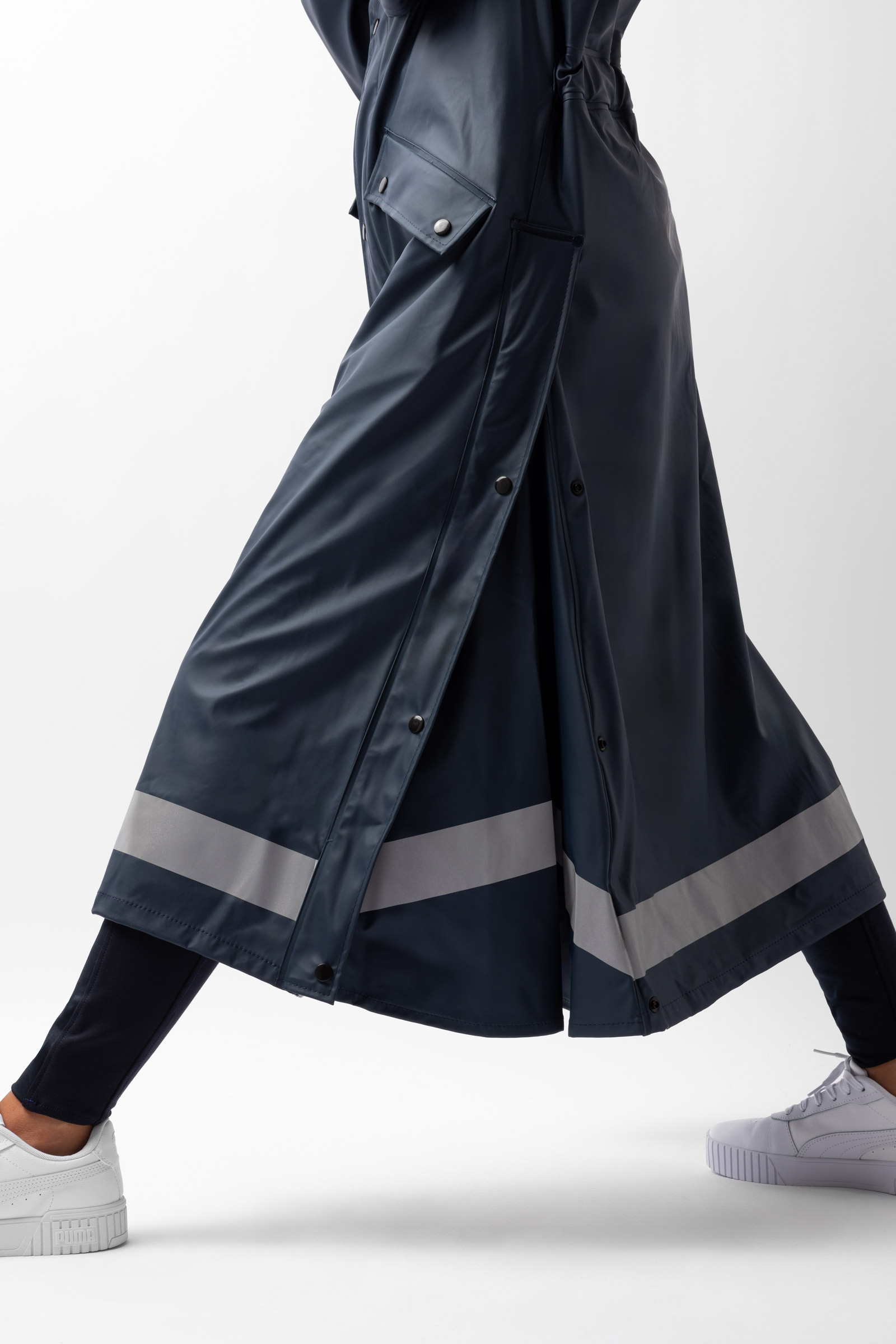 Horze Hazel abrigo largo impermeable mujer con aberturas