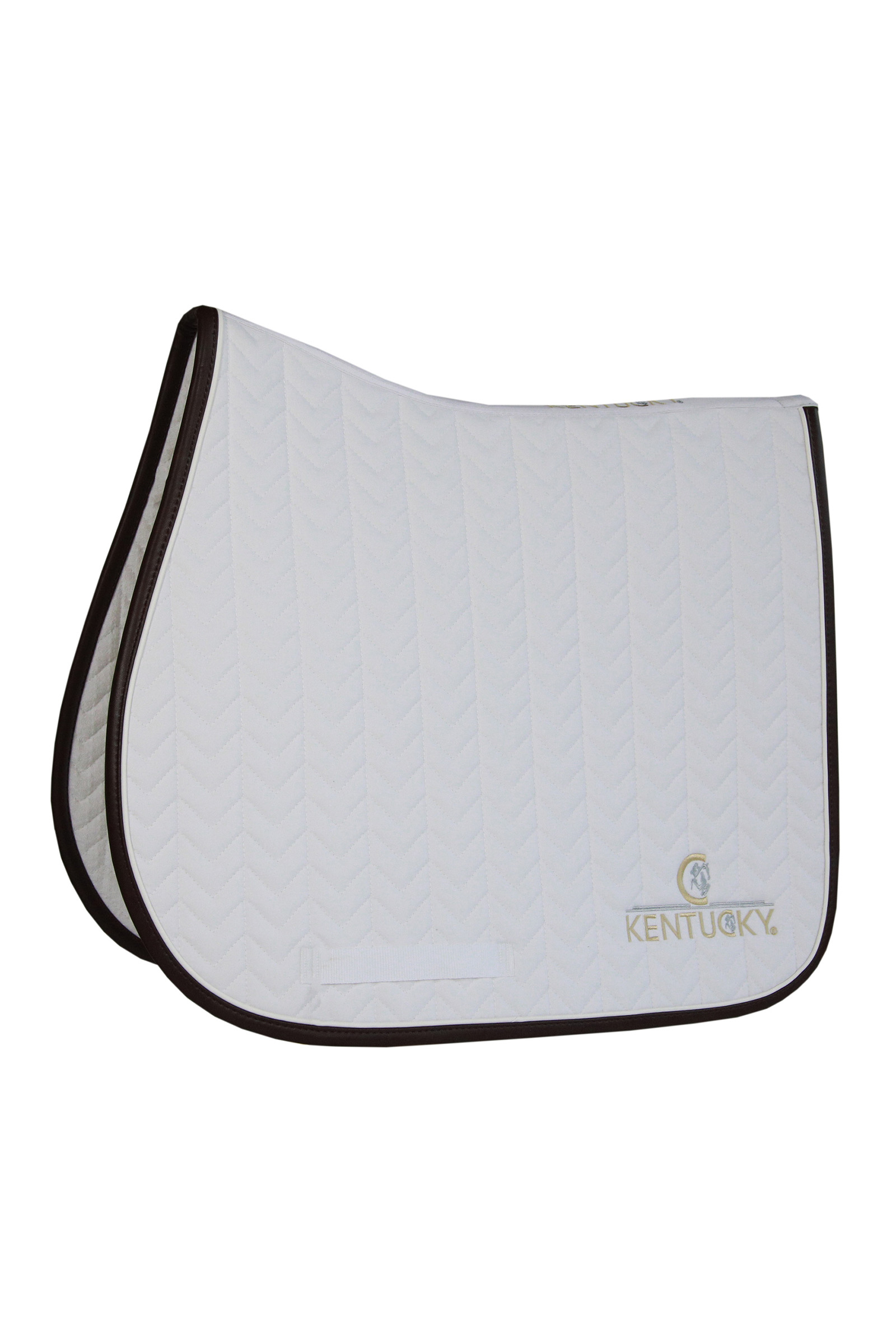 WH/AB Kentucky Horsewear Saddle Pad Cuero Fishbone Jumping