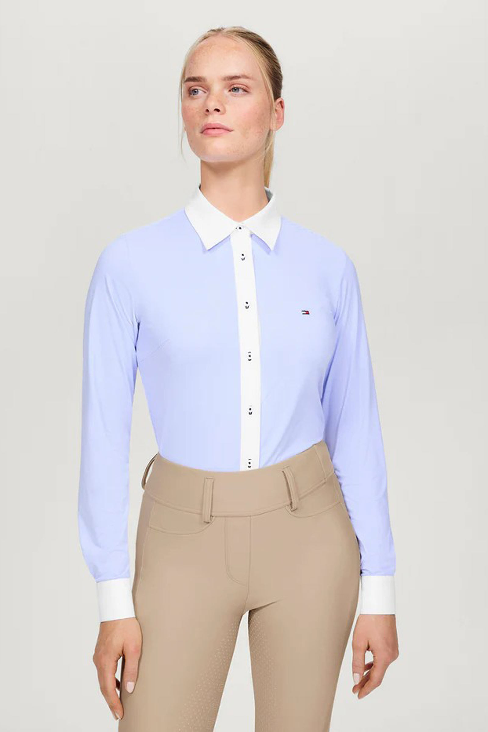 Tommy Hilfiger Essex camisa oxford el&aacute;stica para mujer