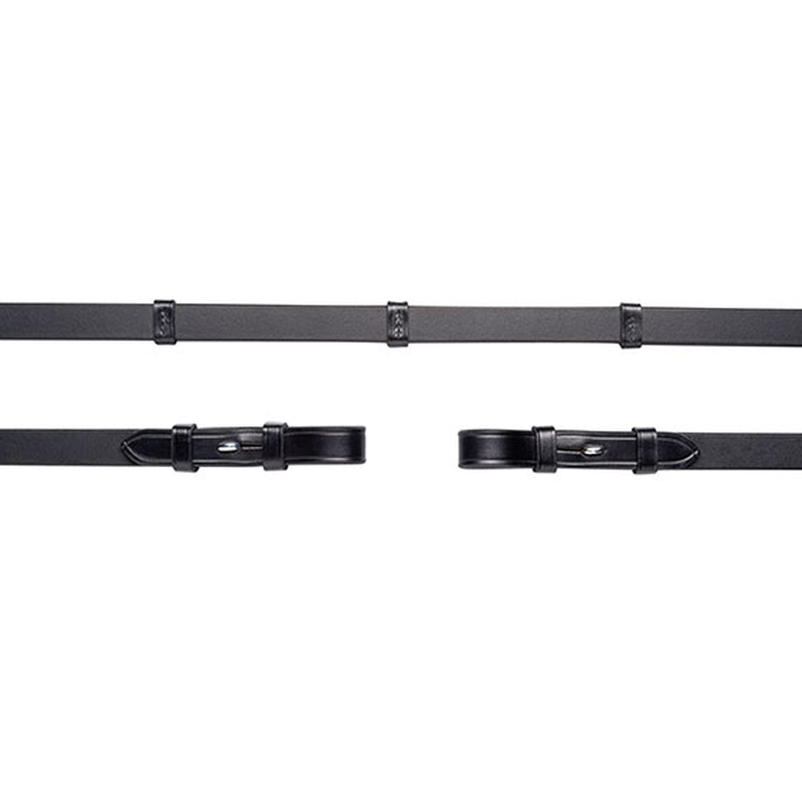 Riendas de cuero Schockem&ouml;hle Sports, Hook&Stud, Topes, 16mm, 5 topes, sin tope martingal