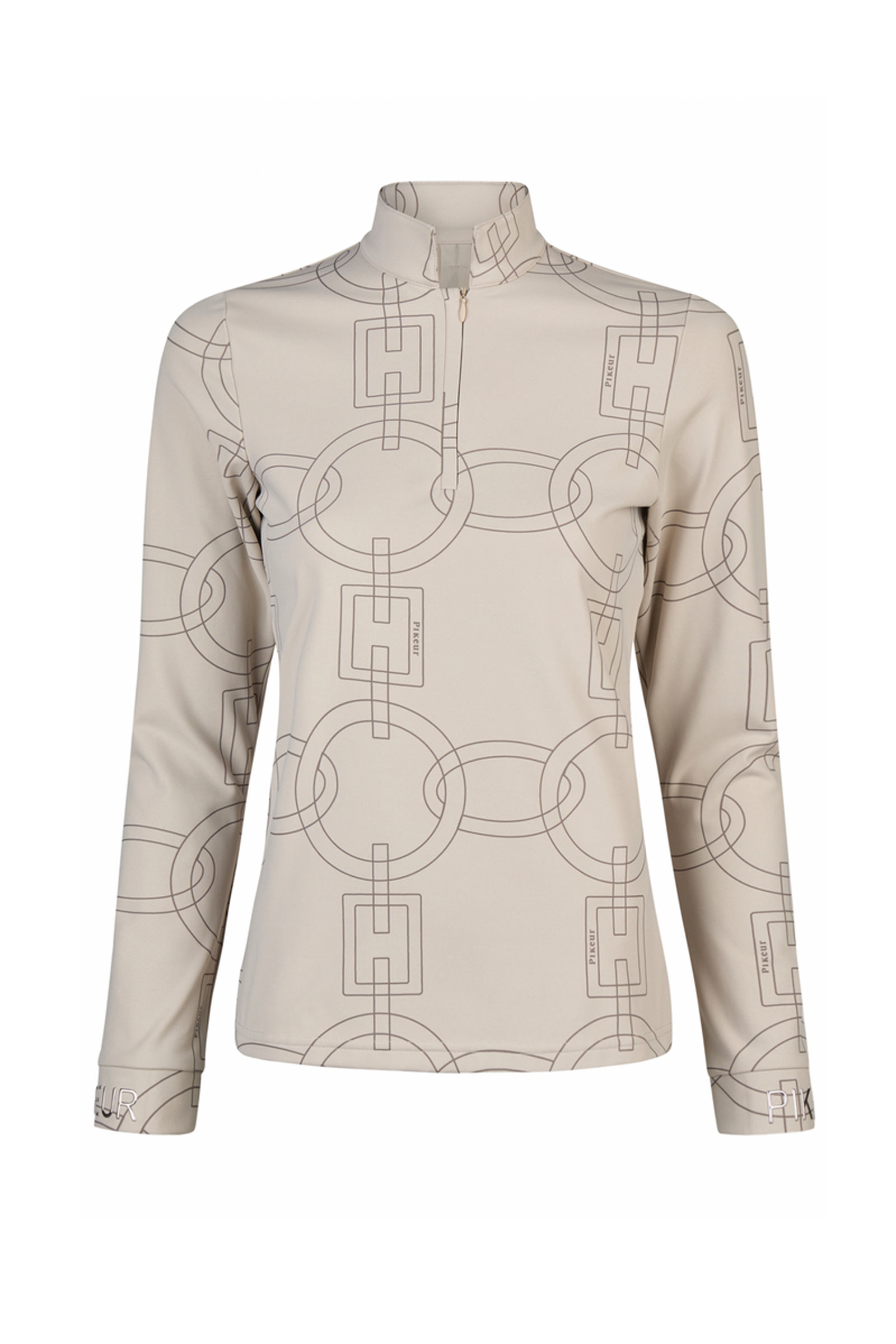 Pale Grey Pikeur Selection camiseta con cremallera mujer