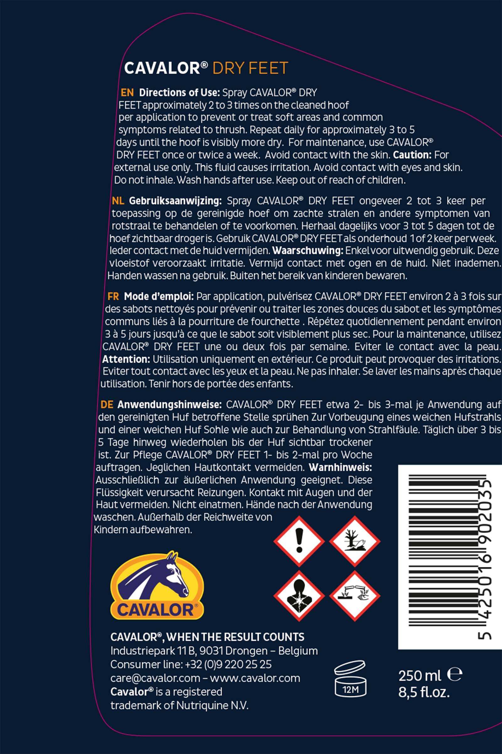 Espray para Cascos Cavalor Dry Feet, 250ml