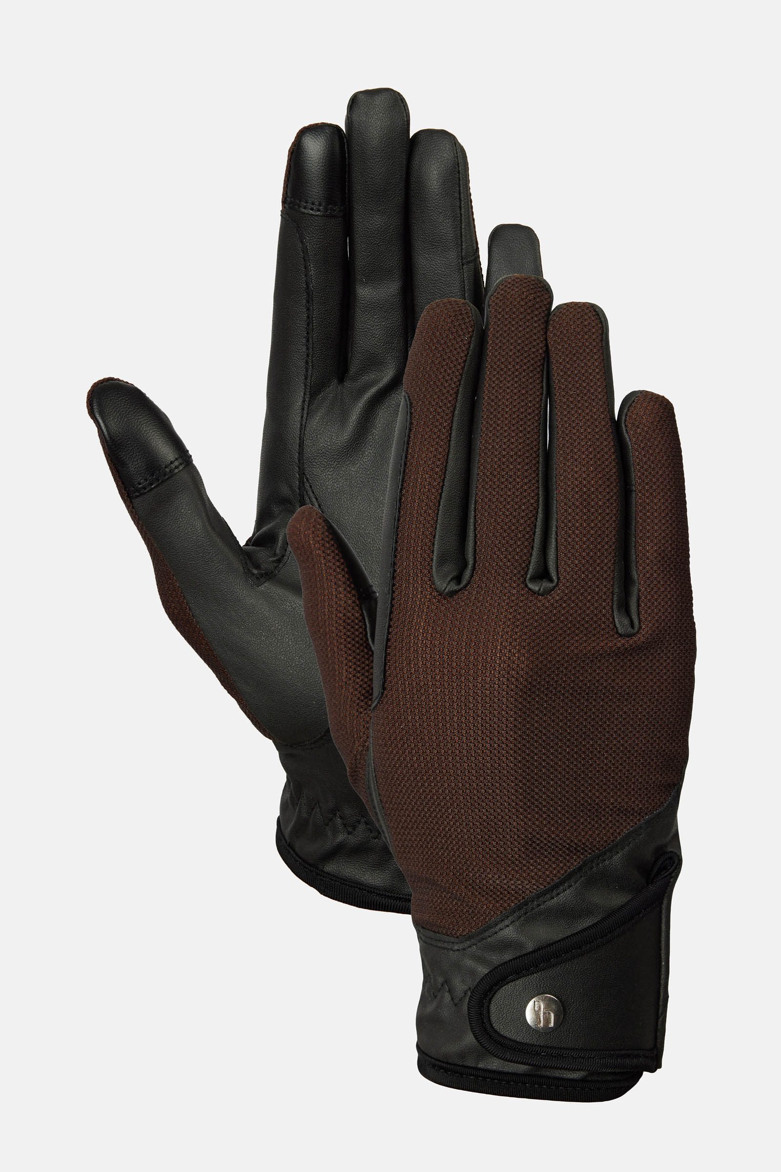 Dark Brown Horze Ally guantes de equitaci&oacute;n mesh