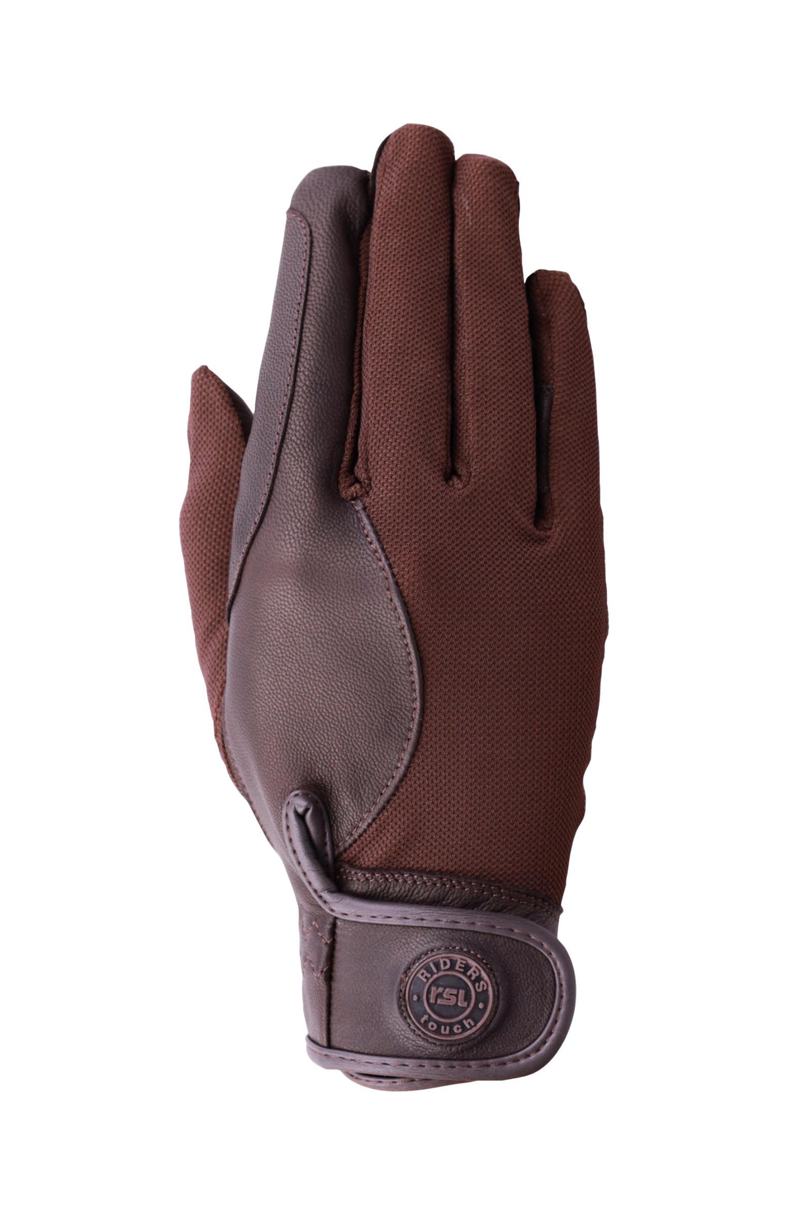 Brown RSL Osaka guantes de equitaci&oacute;n de piel de cabra