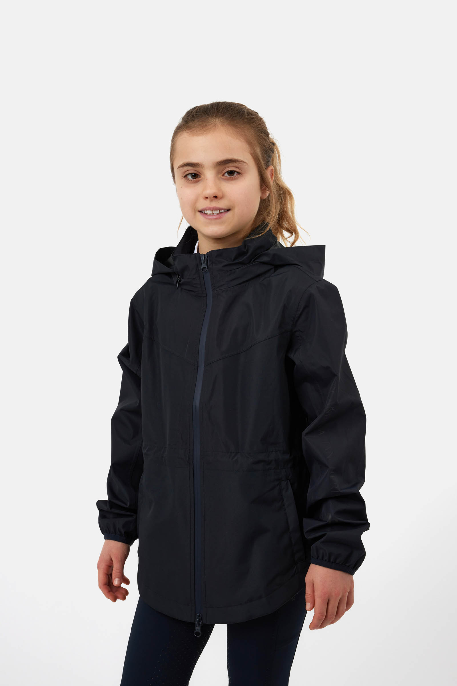 Horze Young Rider Fiora chaqueta impermeable con capucha plegable