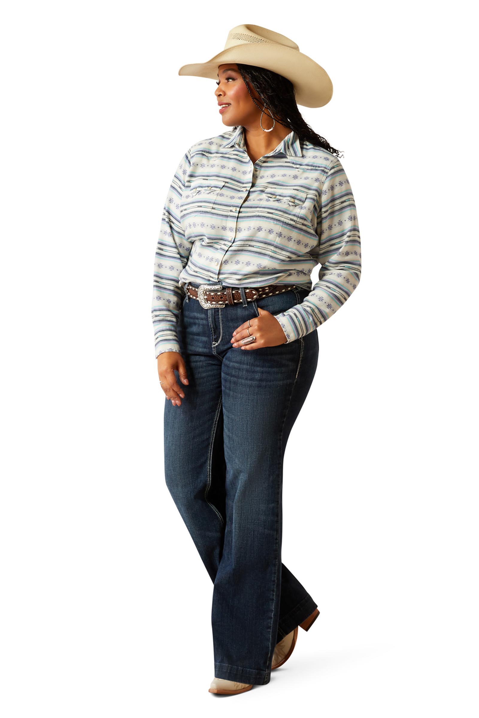 Ariat Seaside Serape camisa para mujer con botones a presi&oacute;n