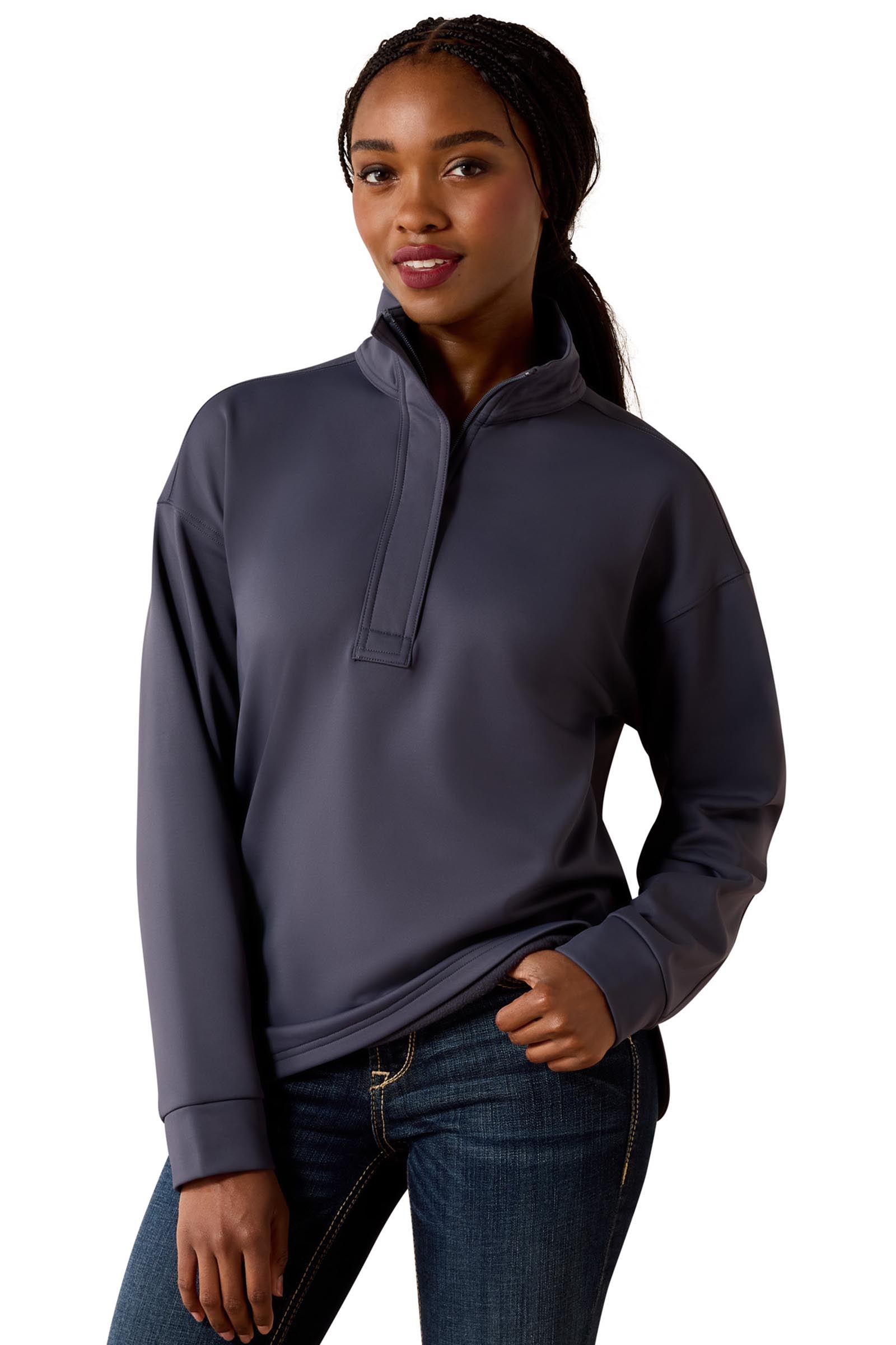 Ombre Blue Ariat Mujer Breeze Logo 1/2 Zip sudadera