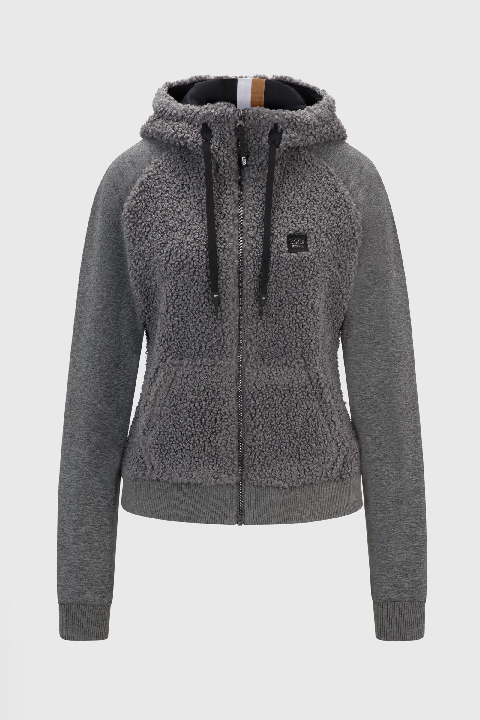 Sudadera con capucha Boss Riva Teddy Hybrid Zip
