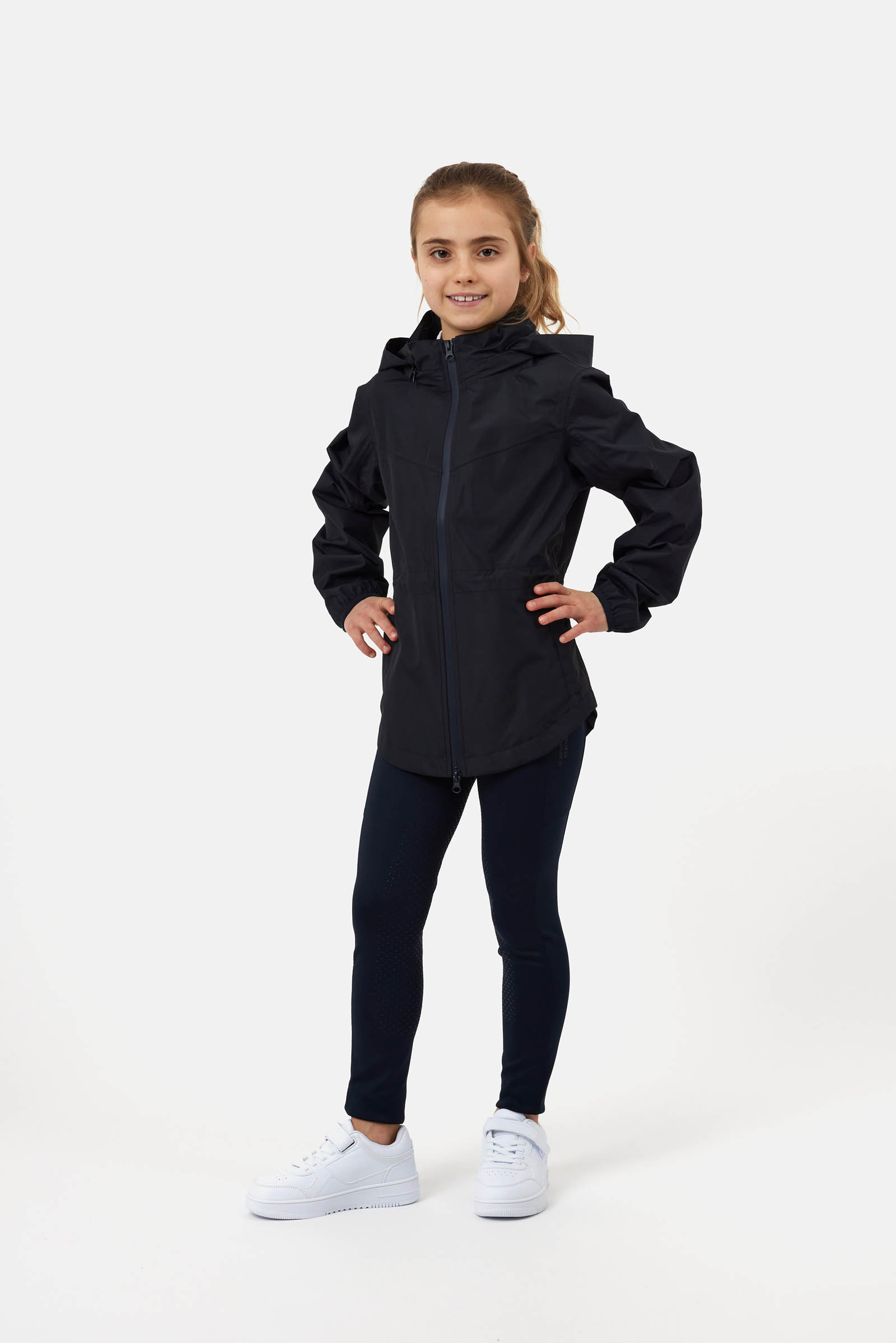 Horze Young Rider Fiora chaqueta impermeable con capucha plegable