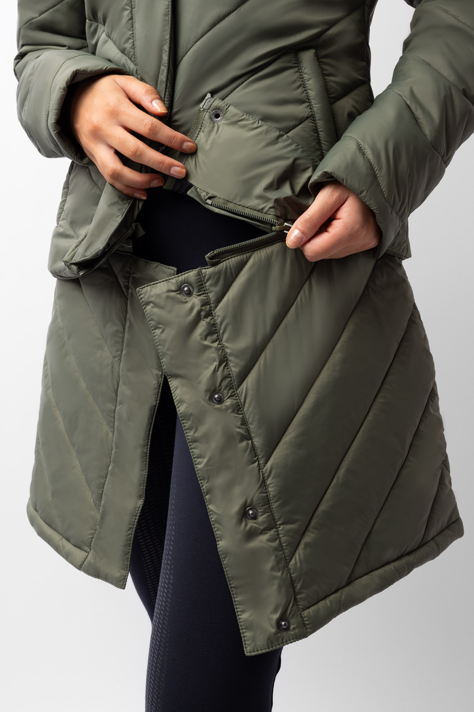 Parka de Equitaci&oacute;n Acolchado con Falda Desmontable para Mujer Horze Aurora