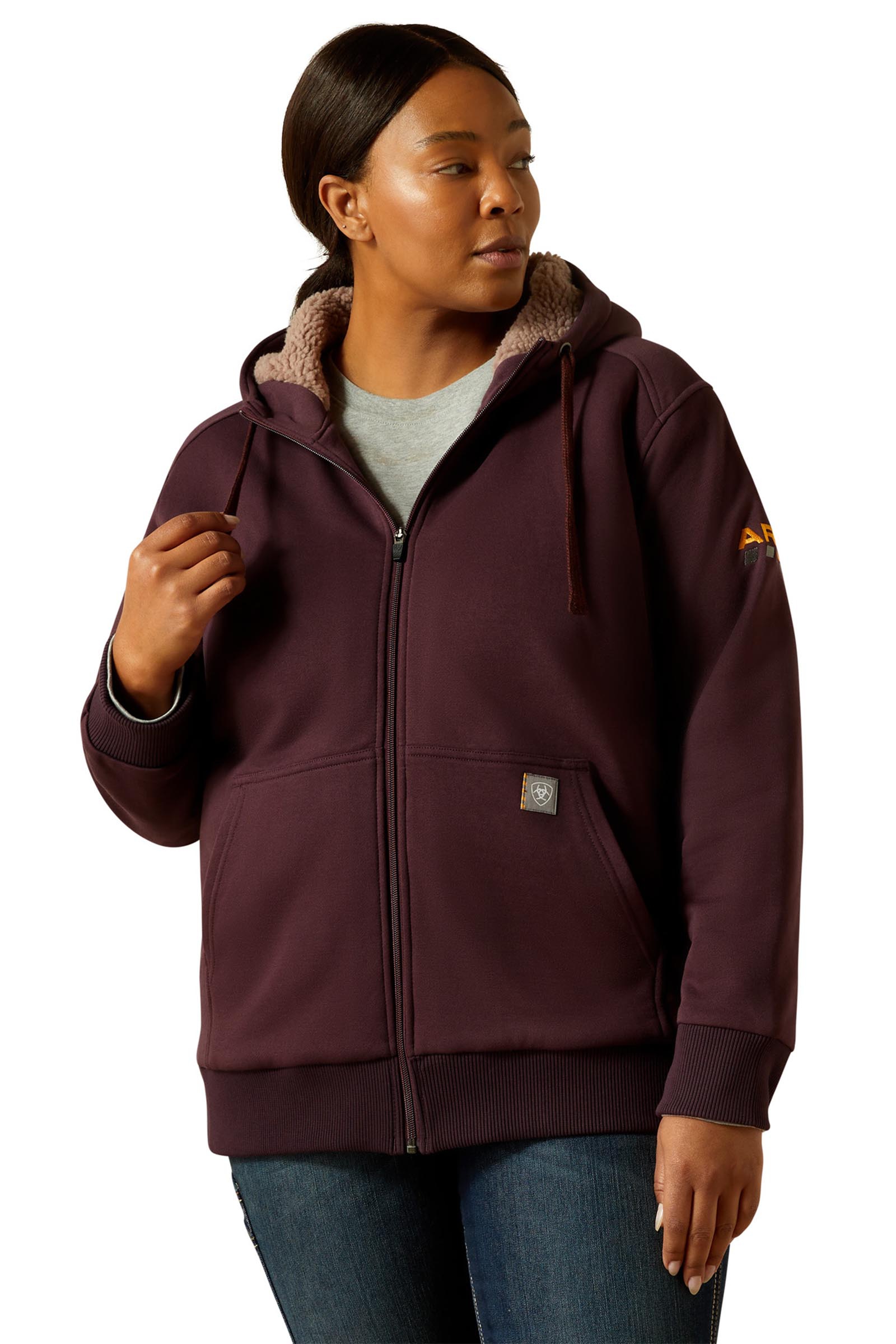Fudge Ariat Rebar Sudadera sherpa para mujer con cremallera para todo clima