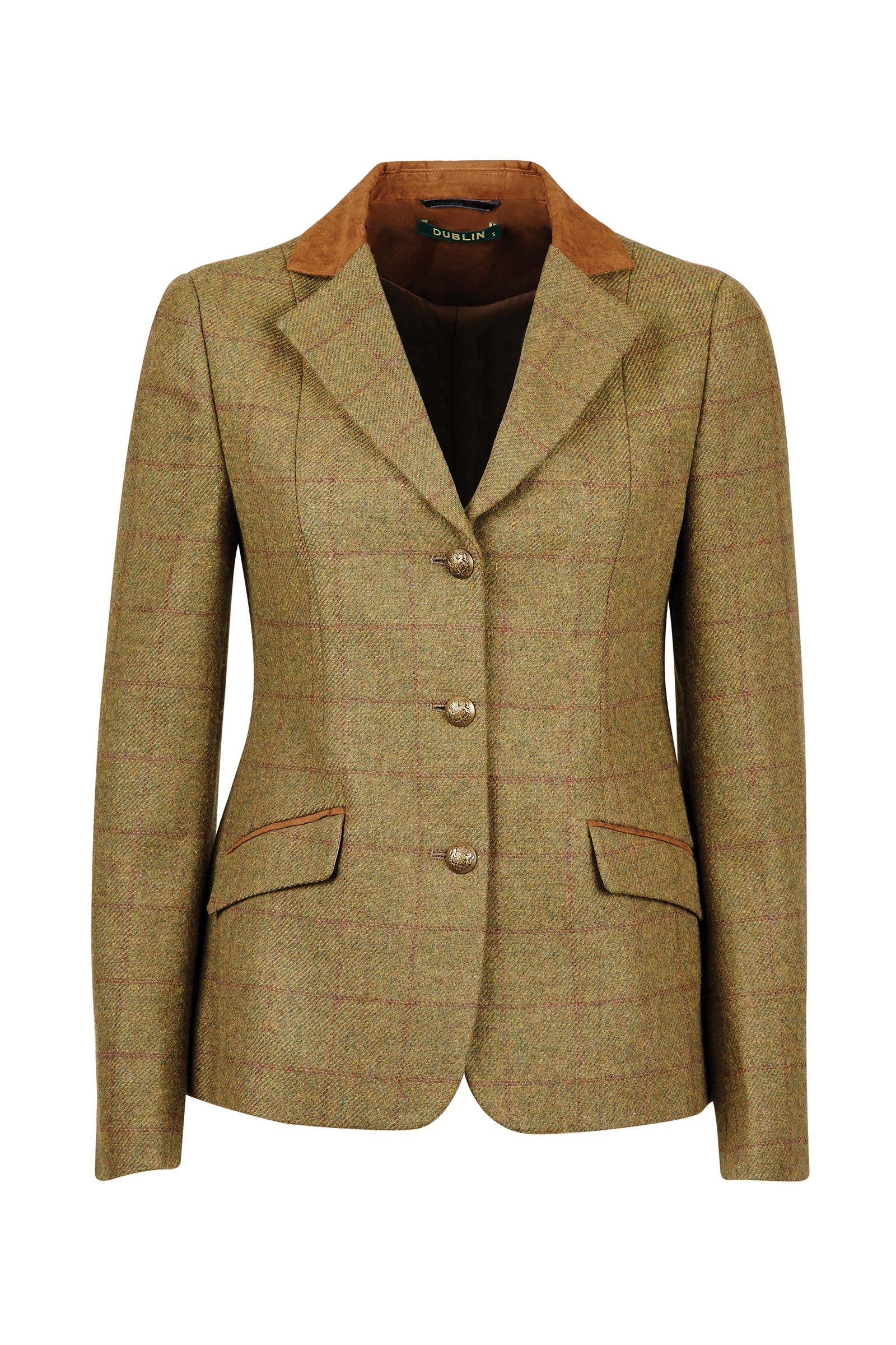 Dublin Albany Chaqueta a medida con cuello de ante de tweed para mujer