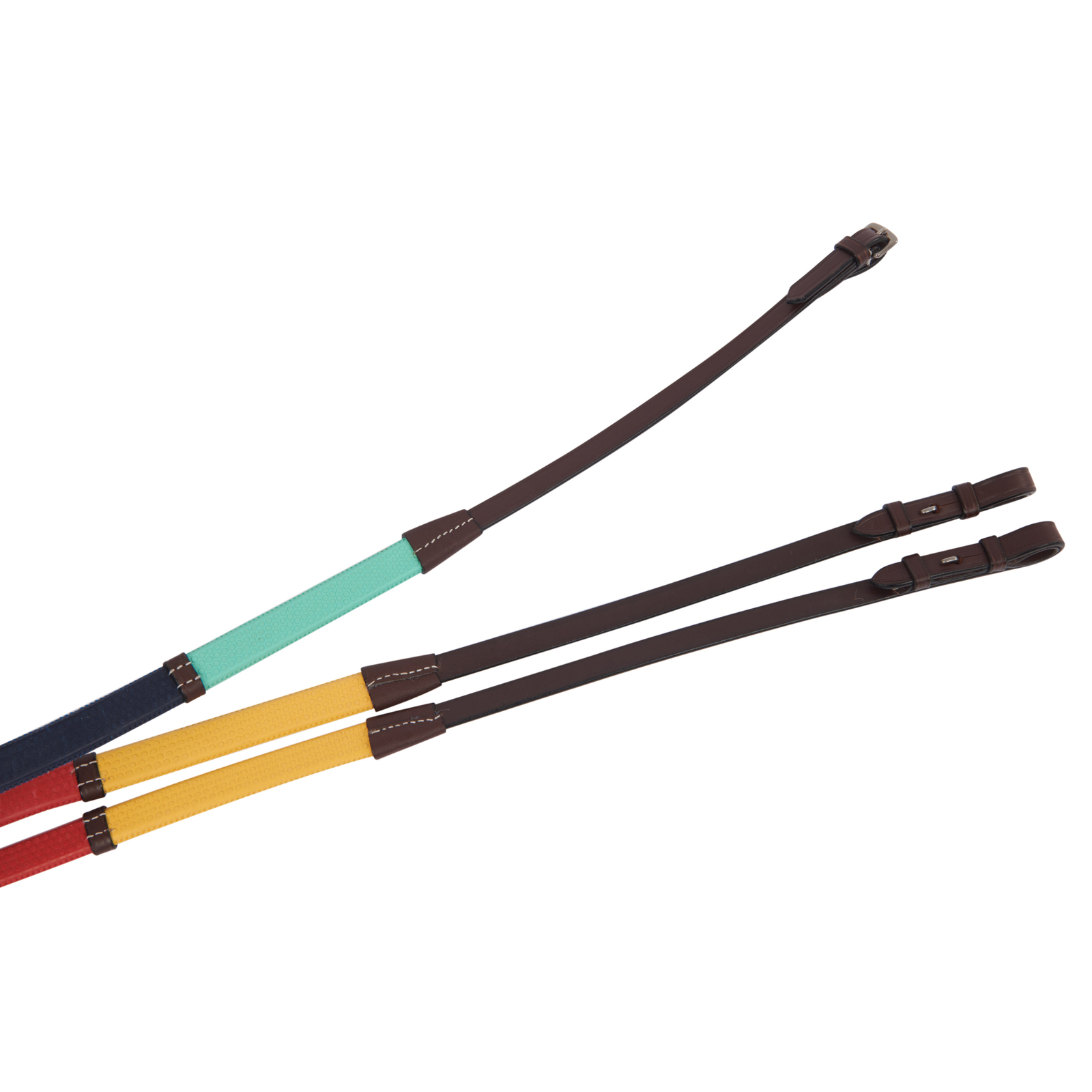 Brown/Paradise Kincade Rainbow Riendas De Goma Con Esp&aacute;rragos De Gancho