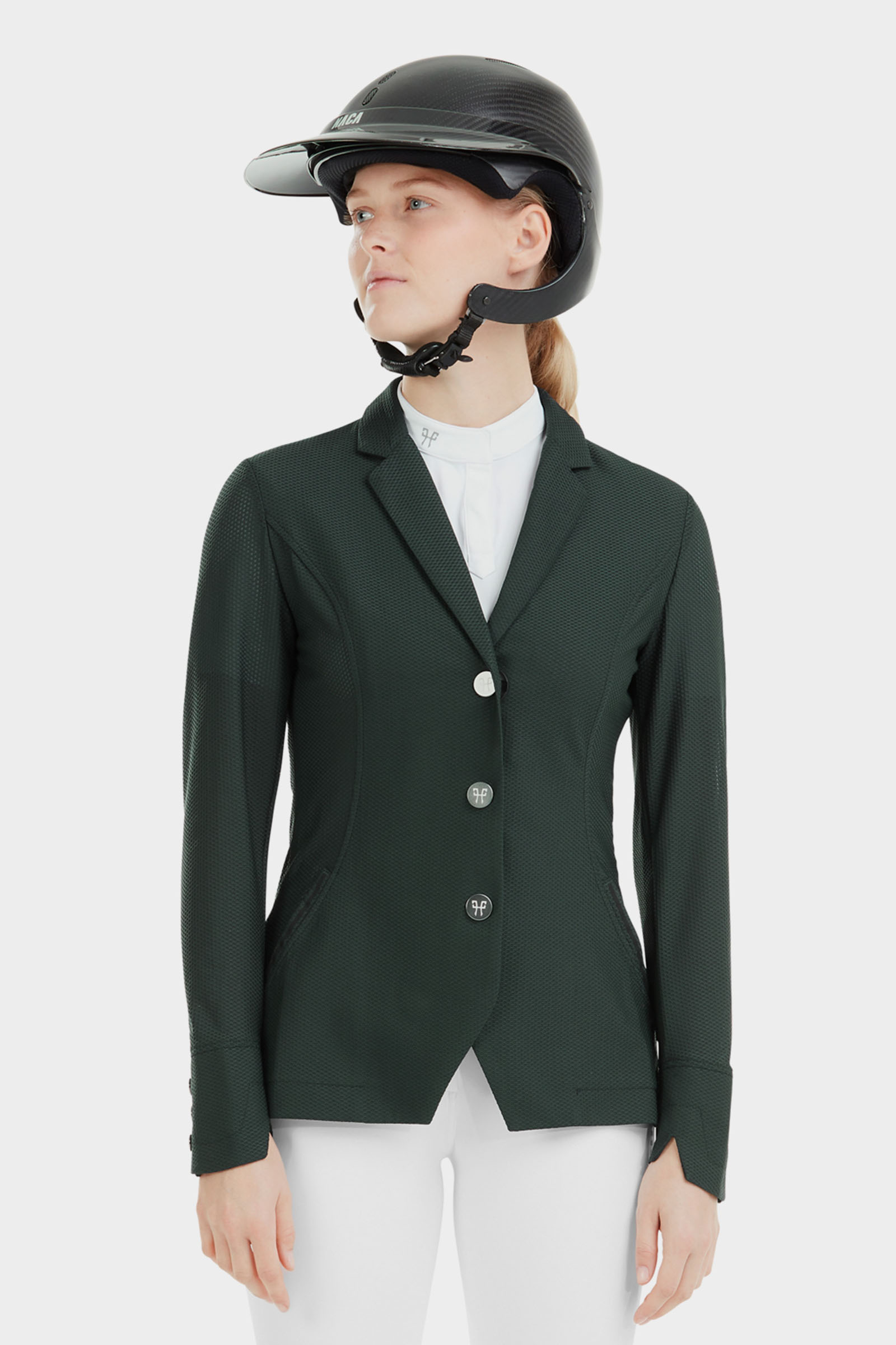 Dark Green Horse Pilot Aeromesh chaqueta de concurso para mujer