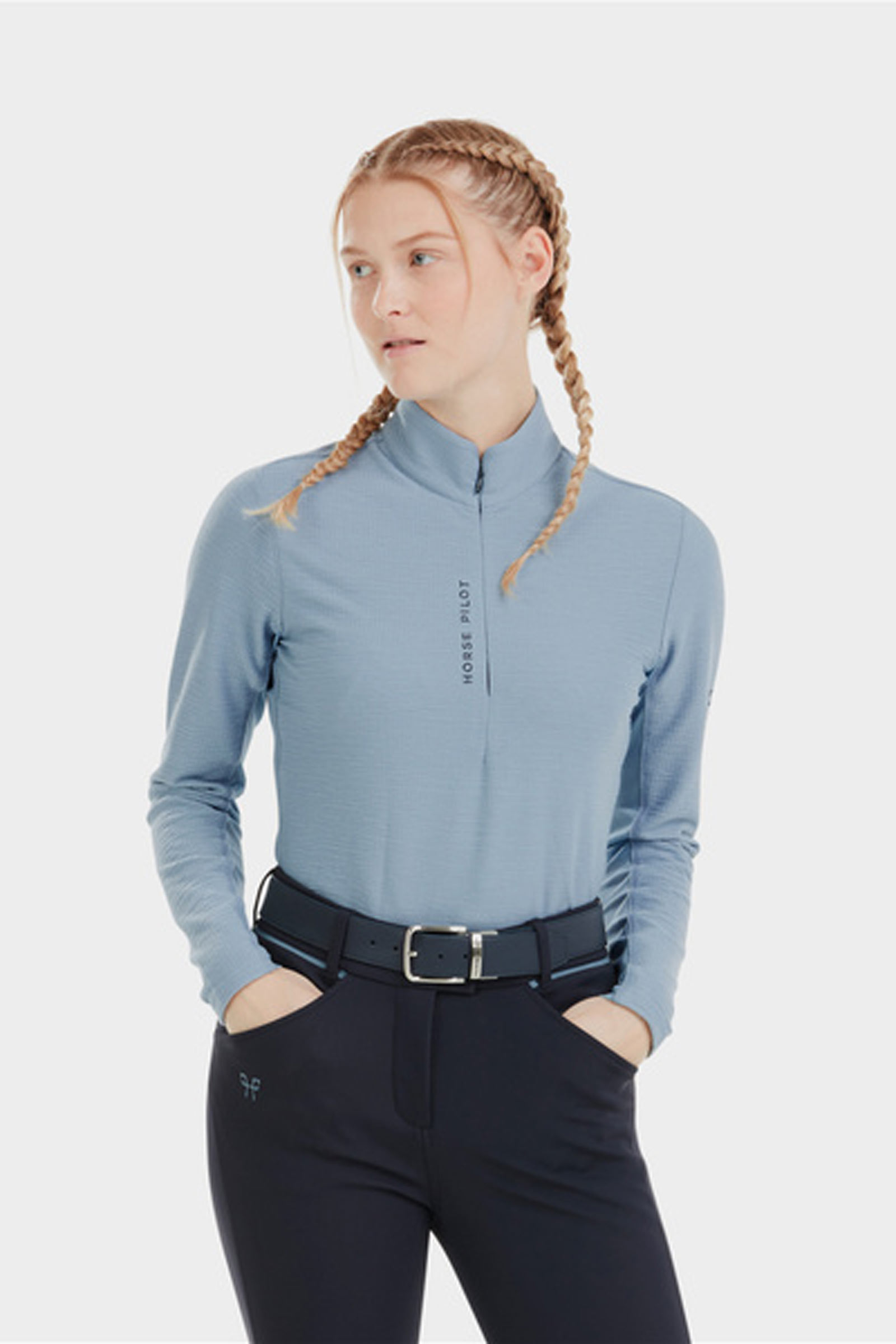 Ashley Blue Horse Pilot Suntech Camisa de mujer