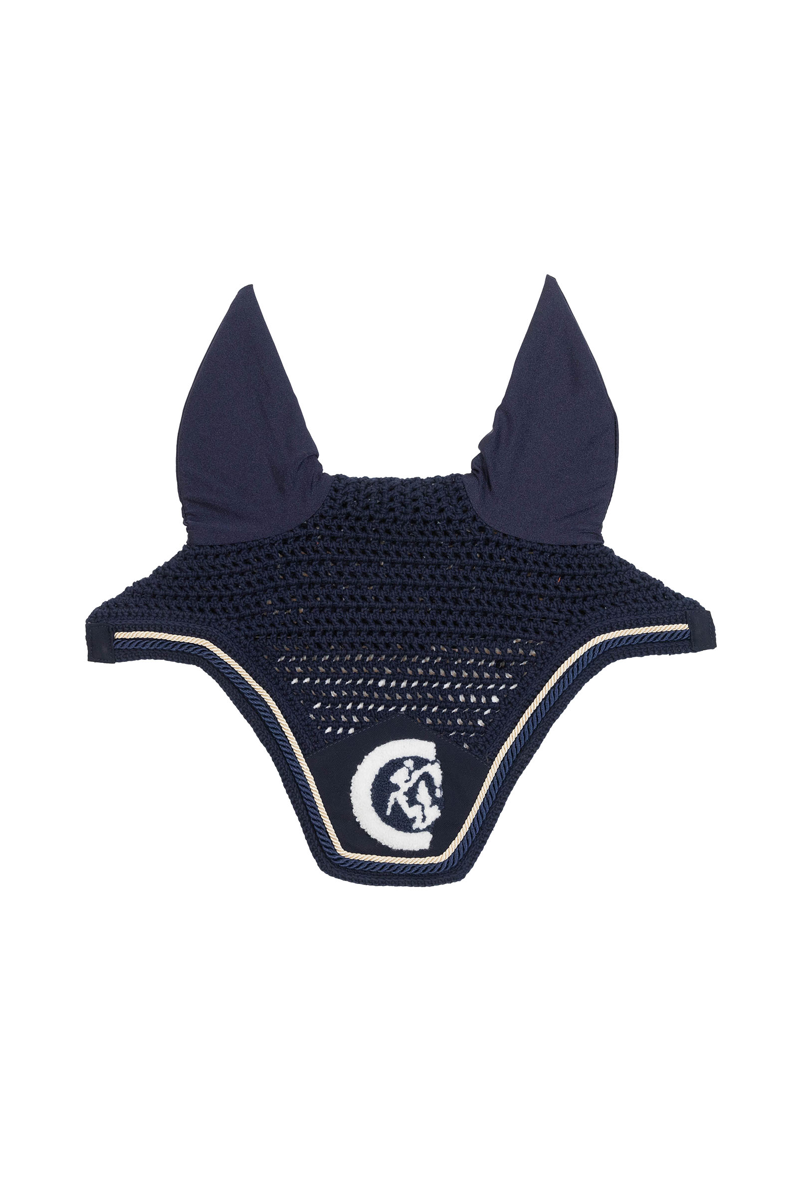 navy Kentucky Horsewear orejeras Wellington 3D Logo rope