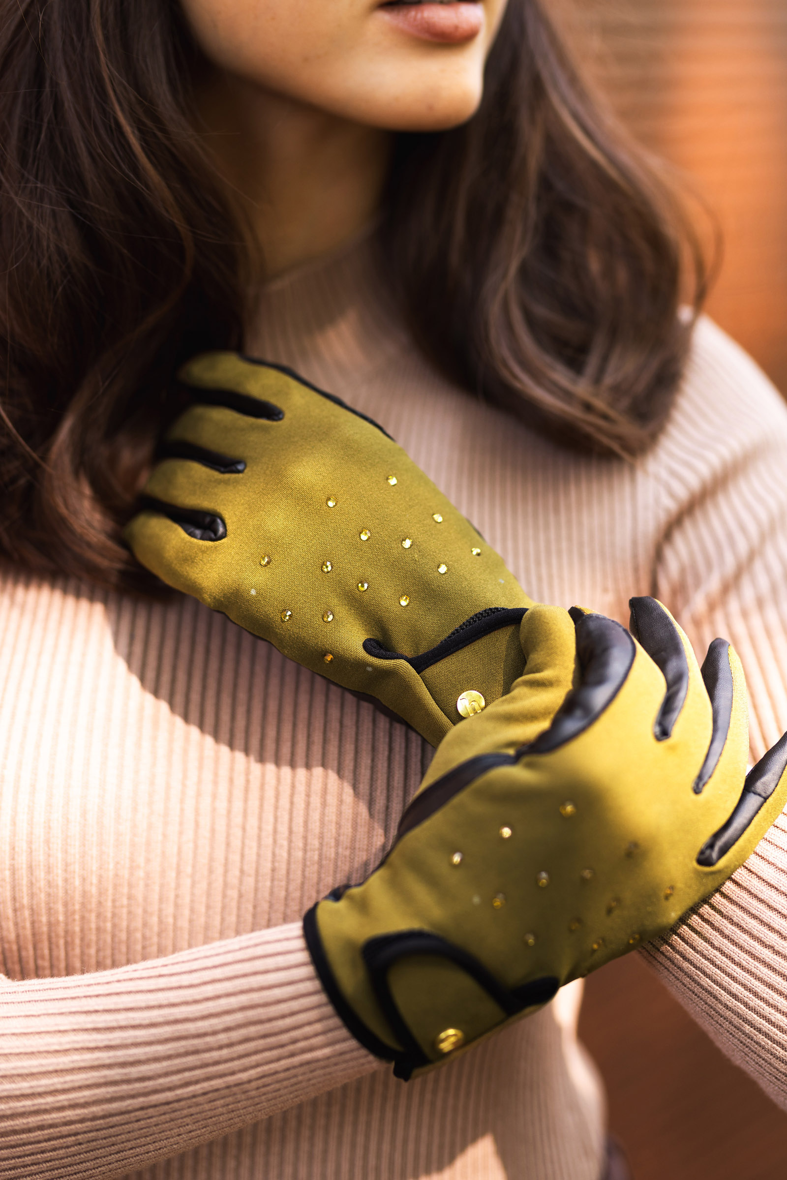 Guantes de Invierno con Diamantes de Imitación Horze Joana