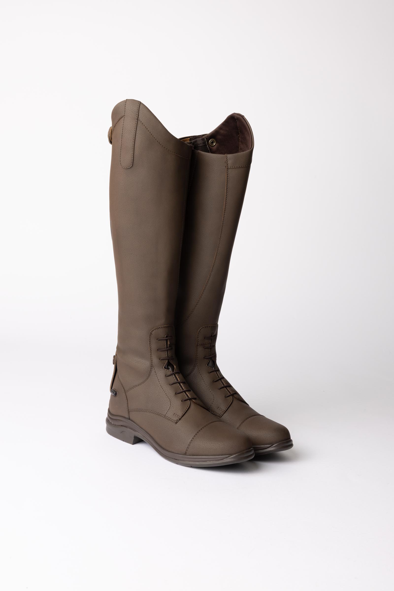 Dark Brown Horze Sheffield botas altas de cuero vegano
