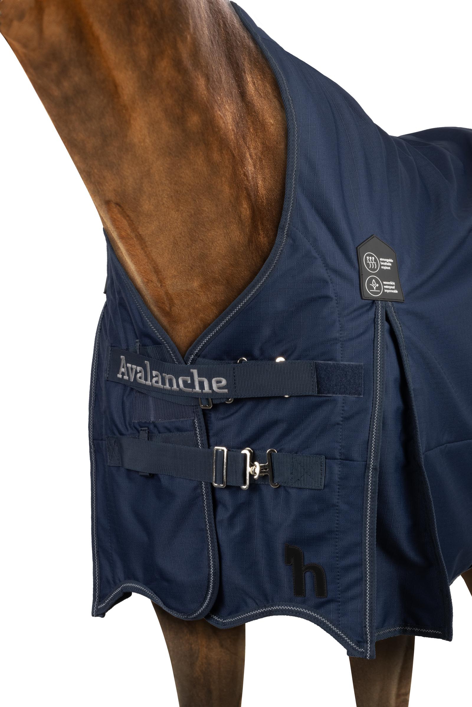 Manta de Exterior Horze Avalanche 1200D con cuello alto y forro polar