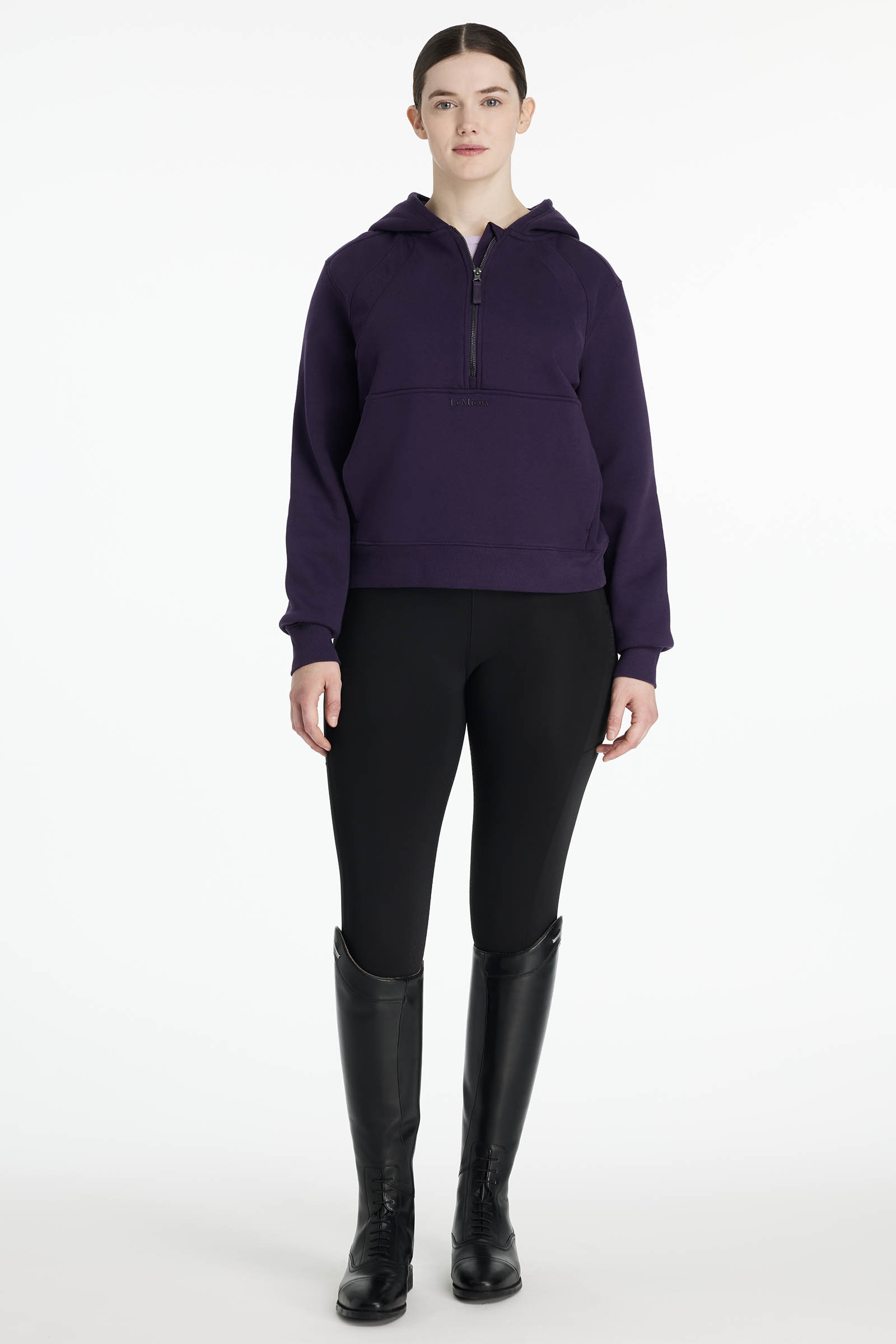 LeMieux Henrietta sudadera con capucha y media cremallera para mujer