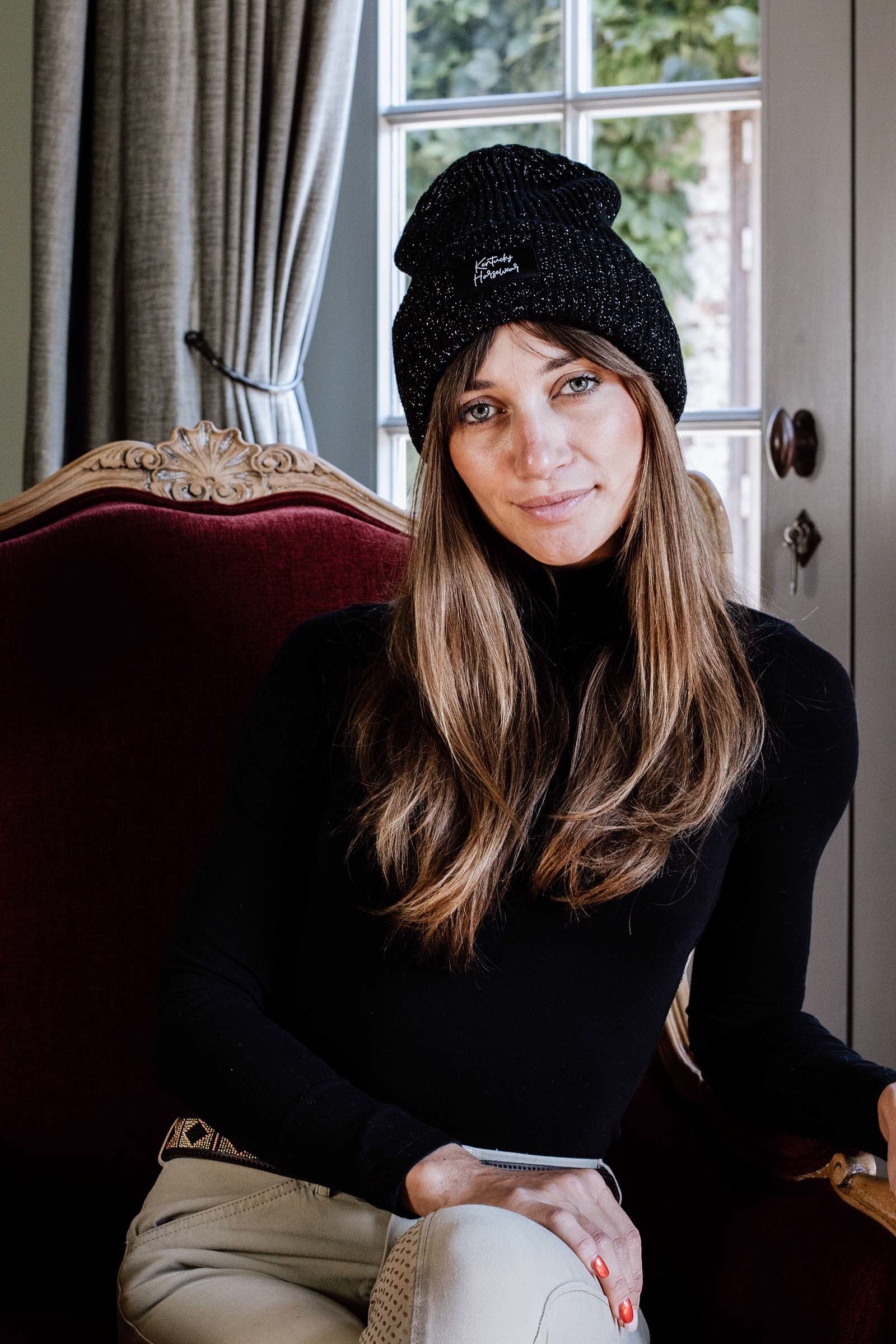 Black Gorro con Brillantina Kentucky Horsewear