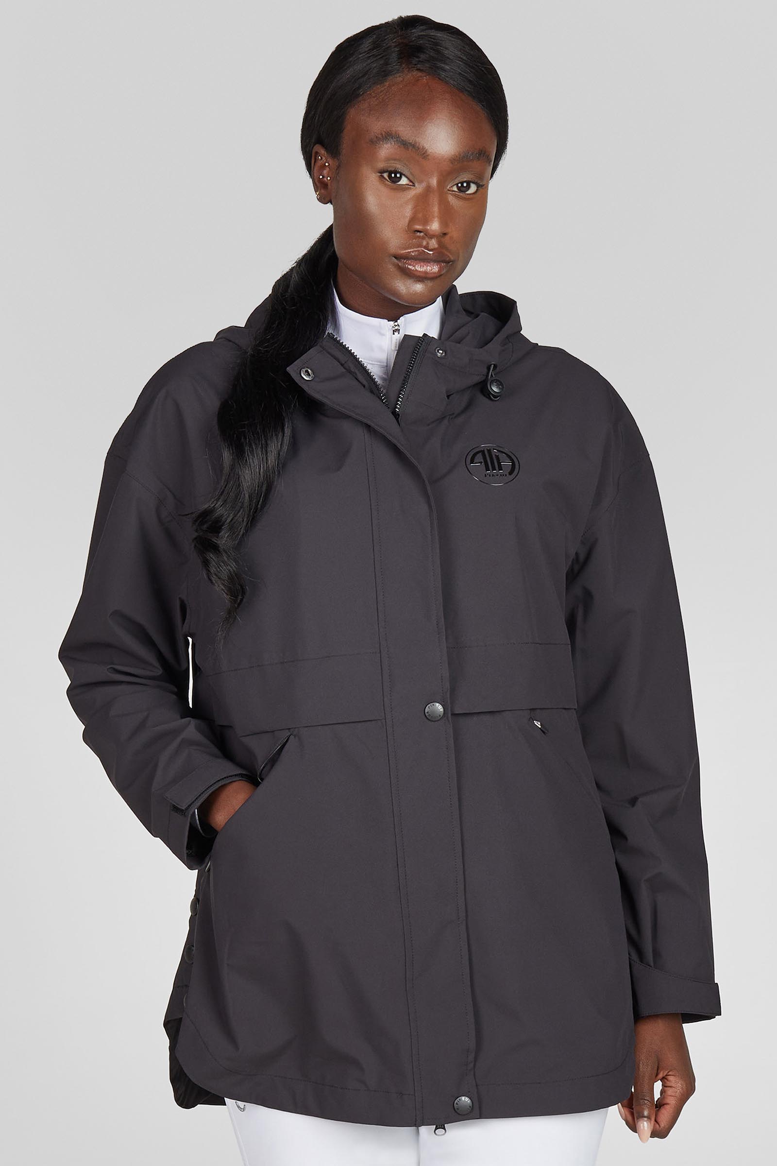 Pikeur poncho de lluvia para mujer con cremallera