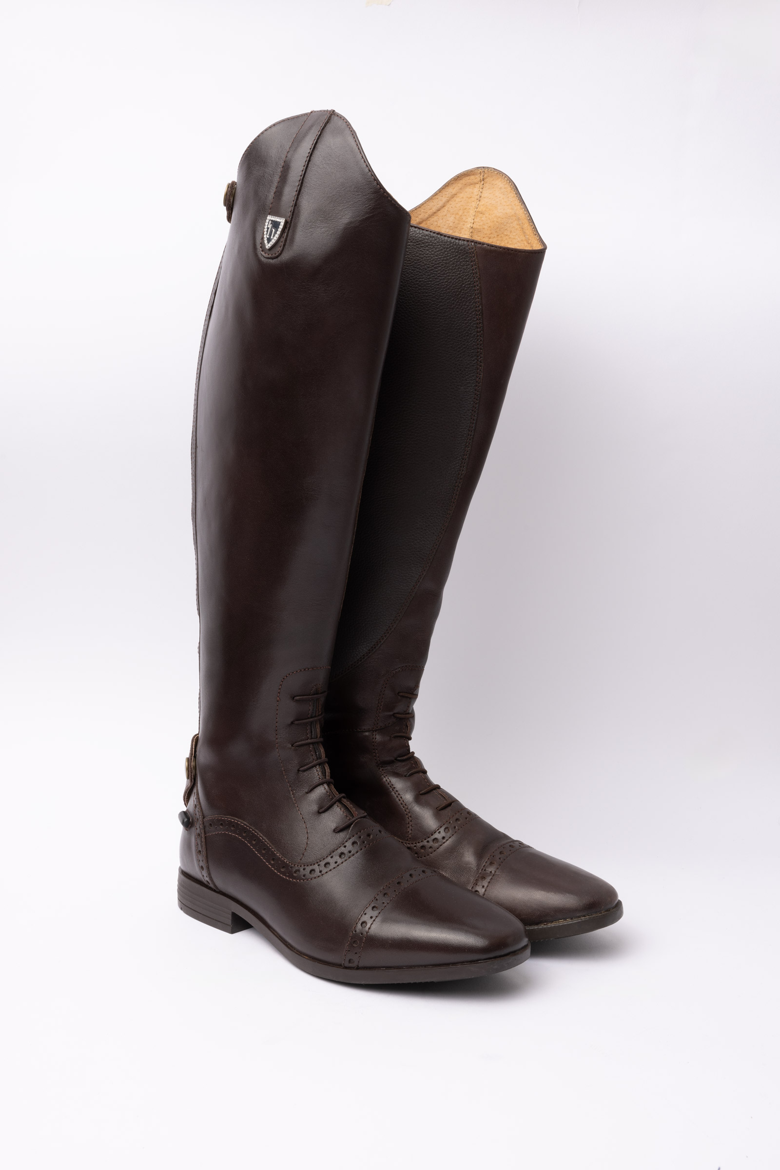 Marrón oscuro Botas Altas de Cuero Auténtico Horze Winslow