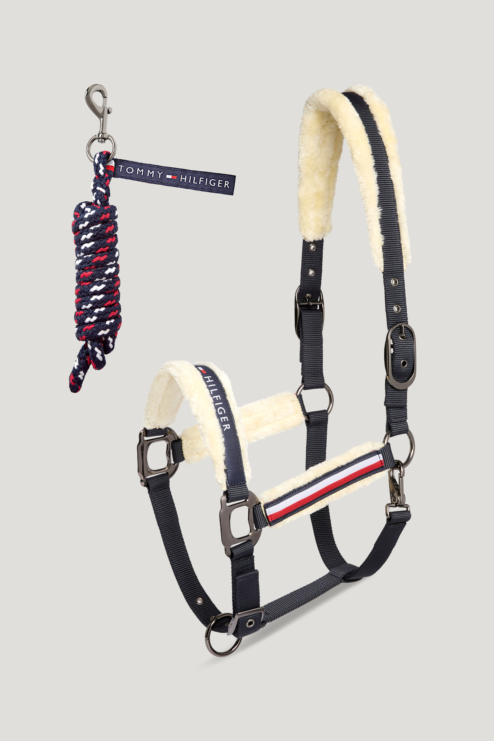 Tommy Hilfiger Equestrian Yale set de cabezada con pelo sint&eacute;tico y ramal