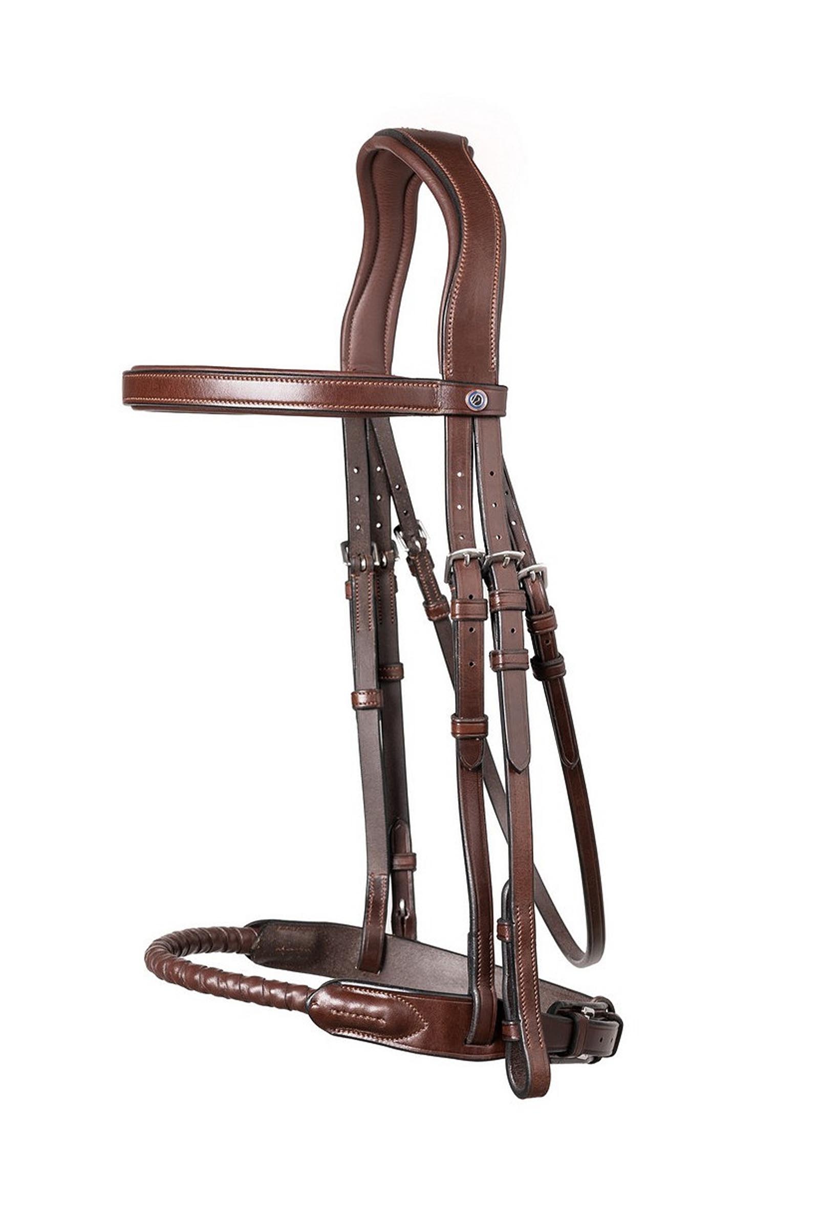 Brown/Silver Trust Equestrian Dublin Rope Noseband Bridle Covered