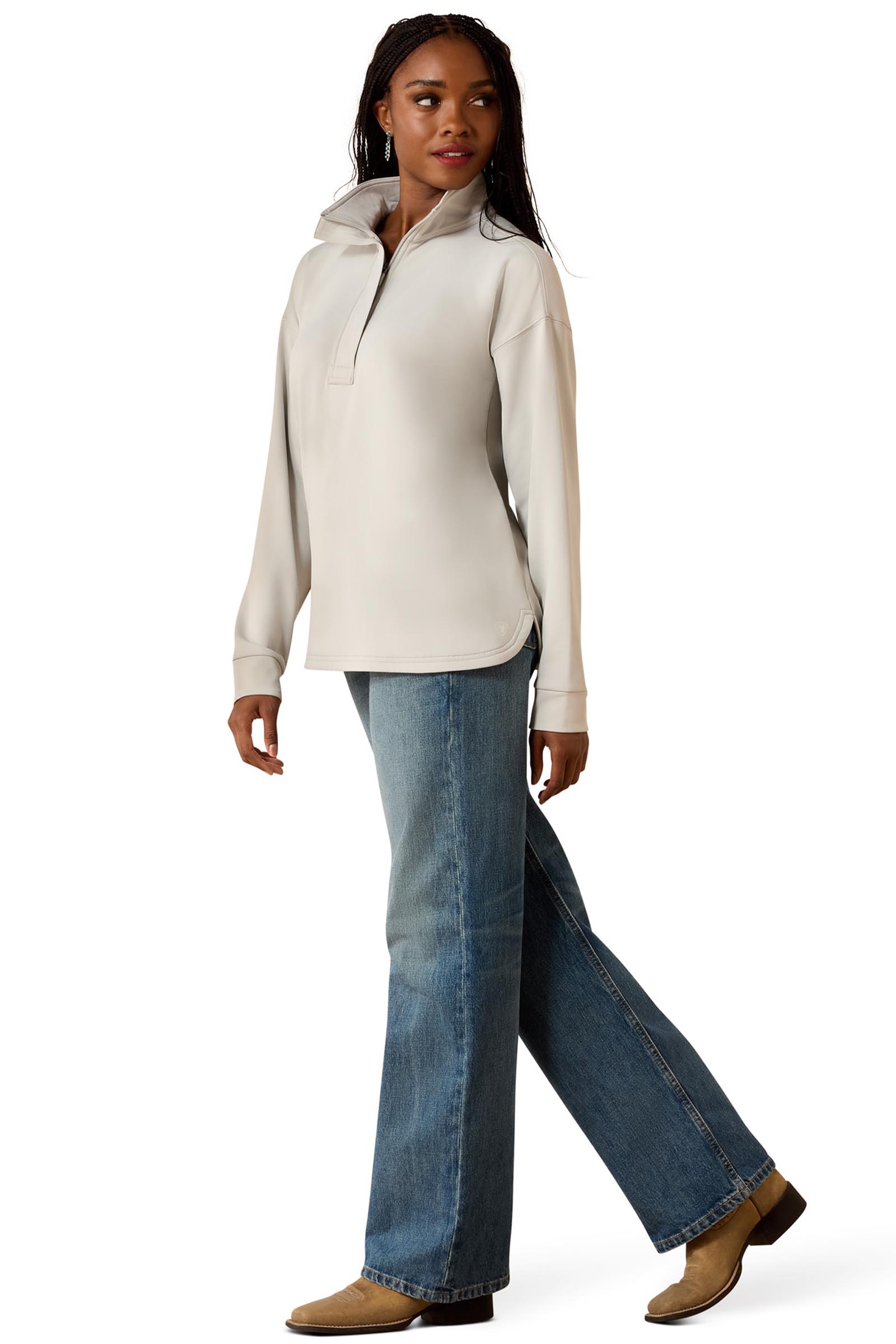 Ariat Mujer Breeze Logo 1/2 Zip sudadera