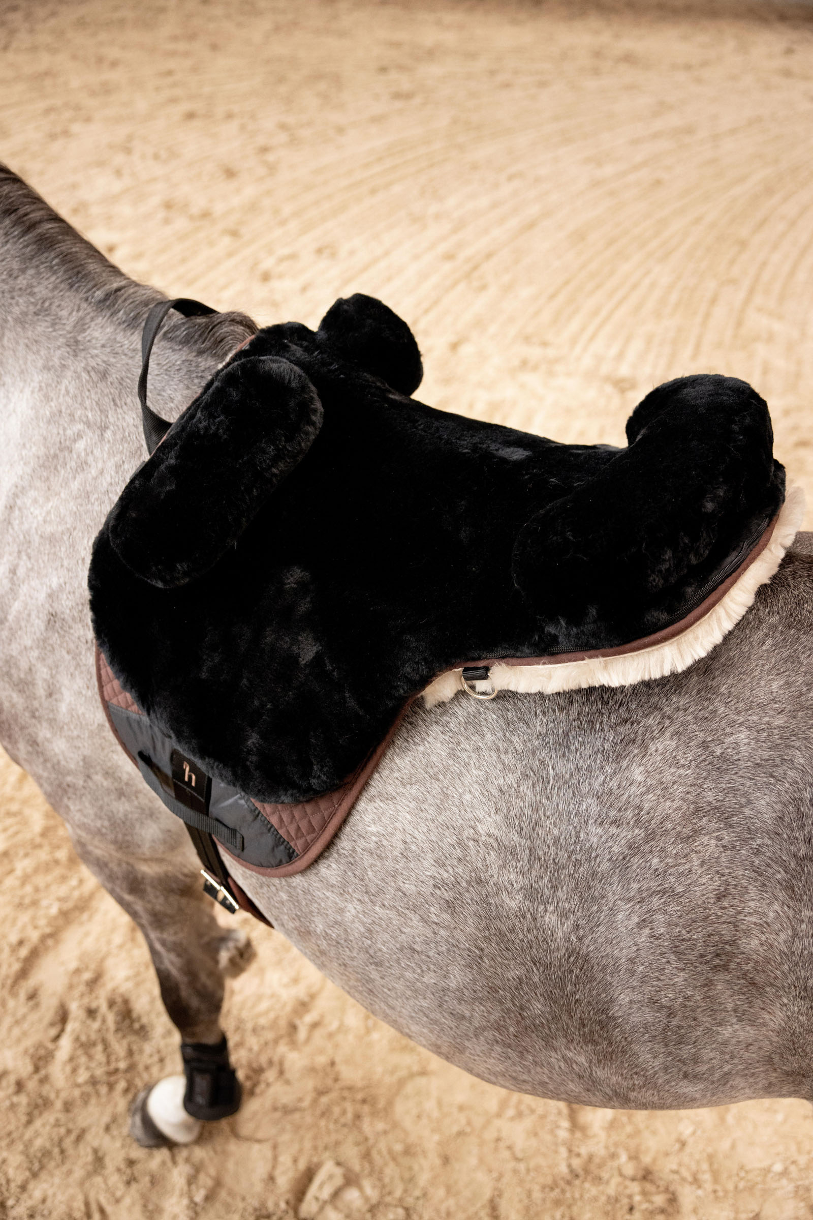 Horze almohadilla para montar de piel de oveja